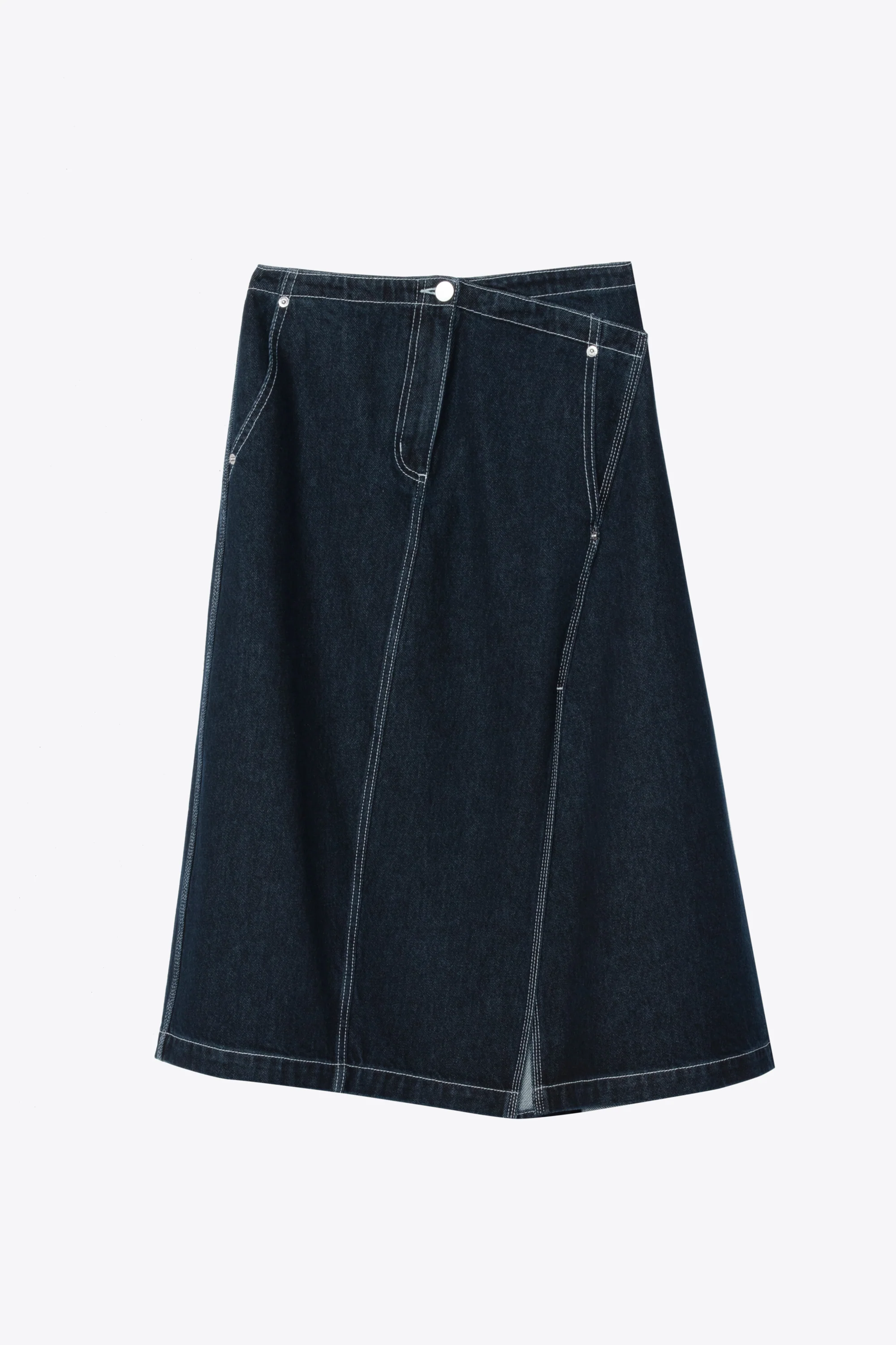 Asymmetric Denim Skirt - Image 8