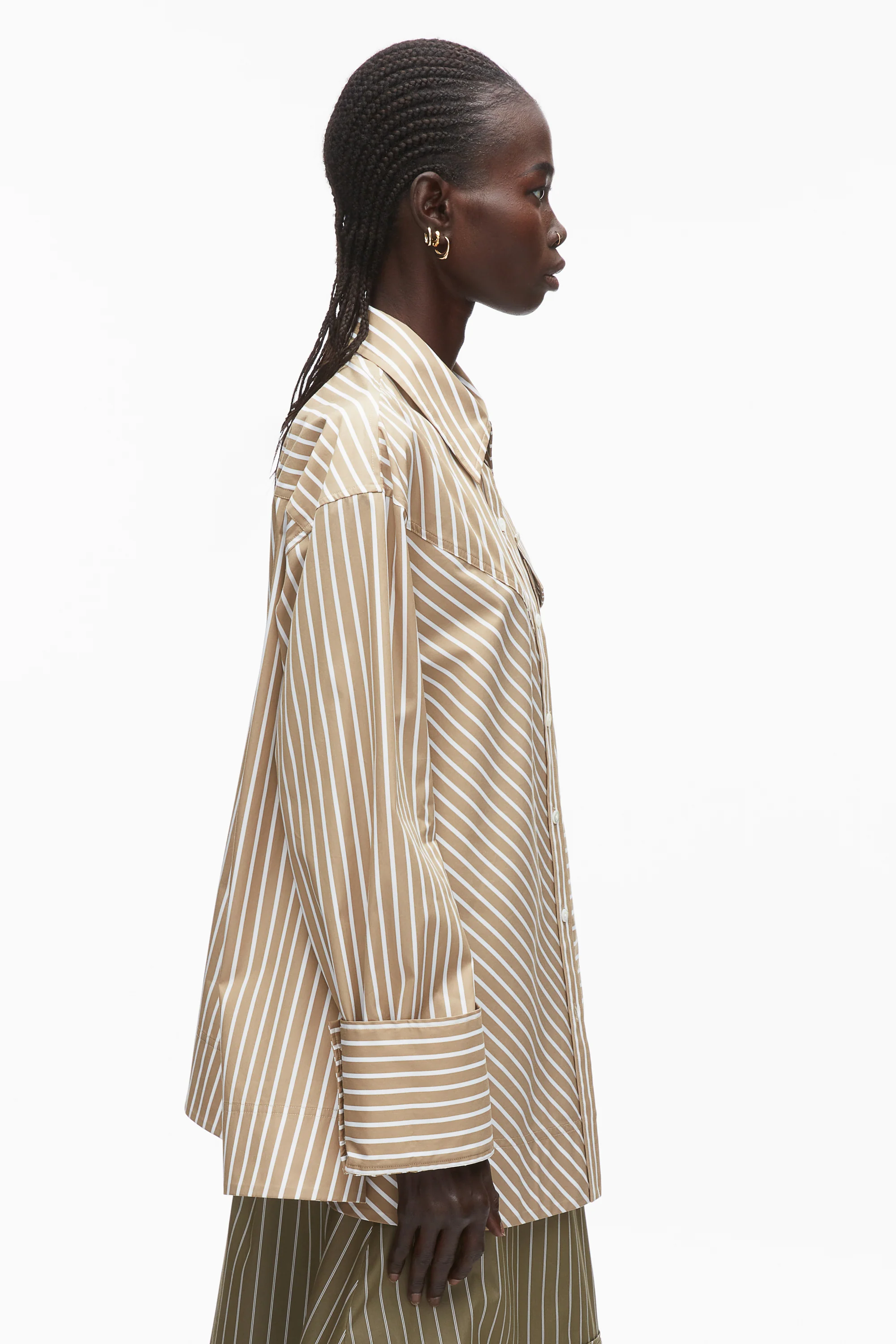 Asymmetrical Stripe Trapeze Shirt - Image 11