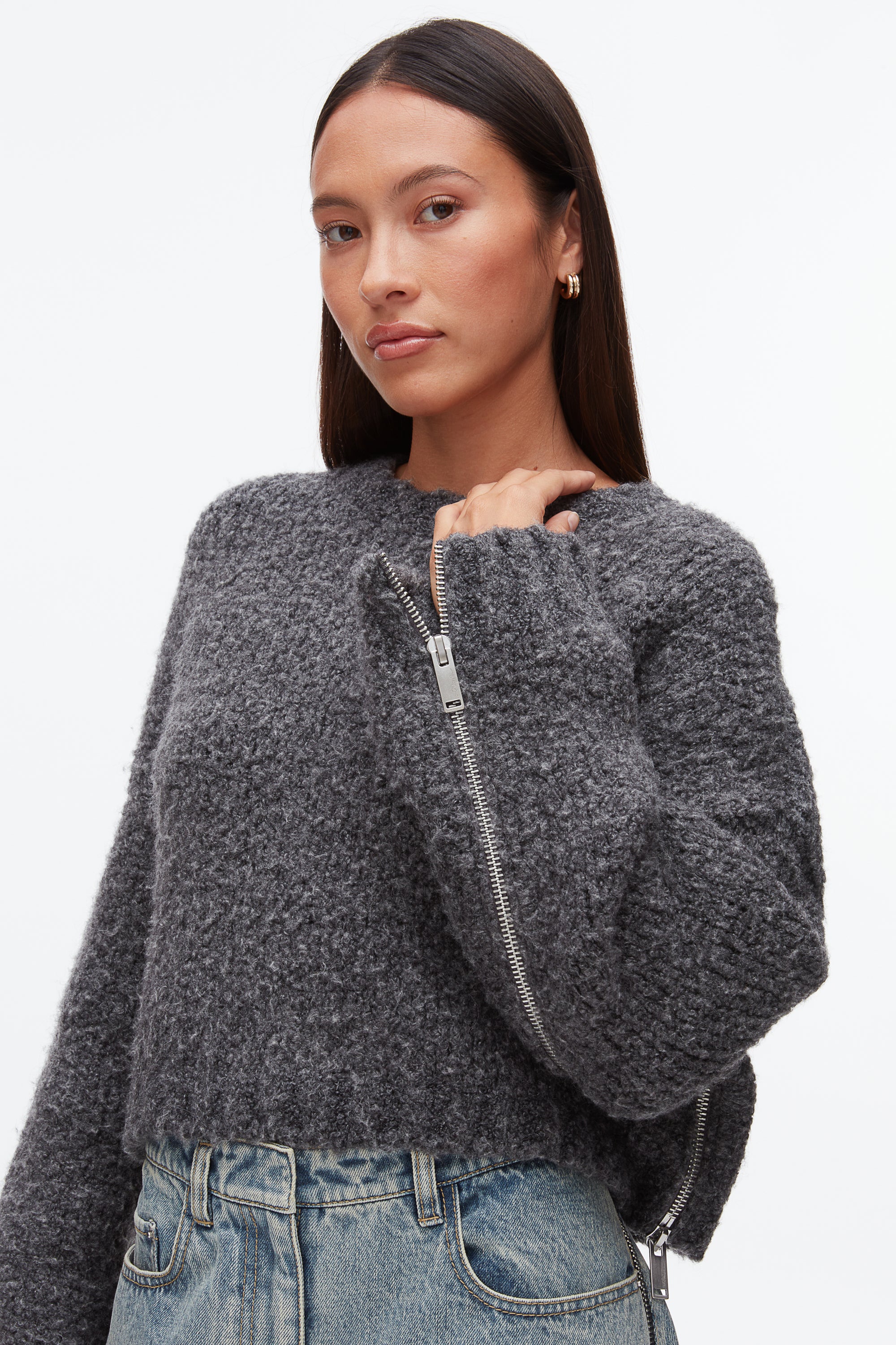 Boucle Zipper Crewneck - Image 12