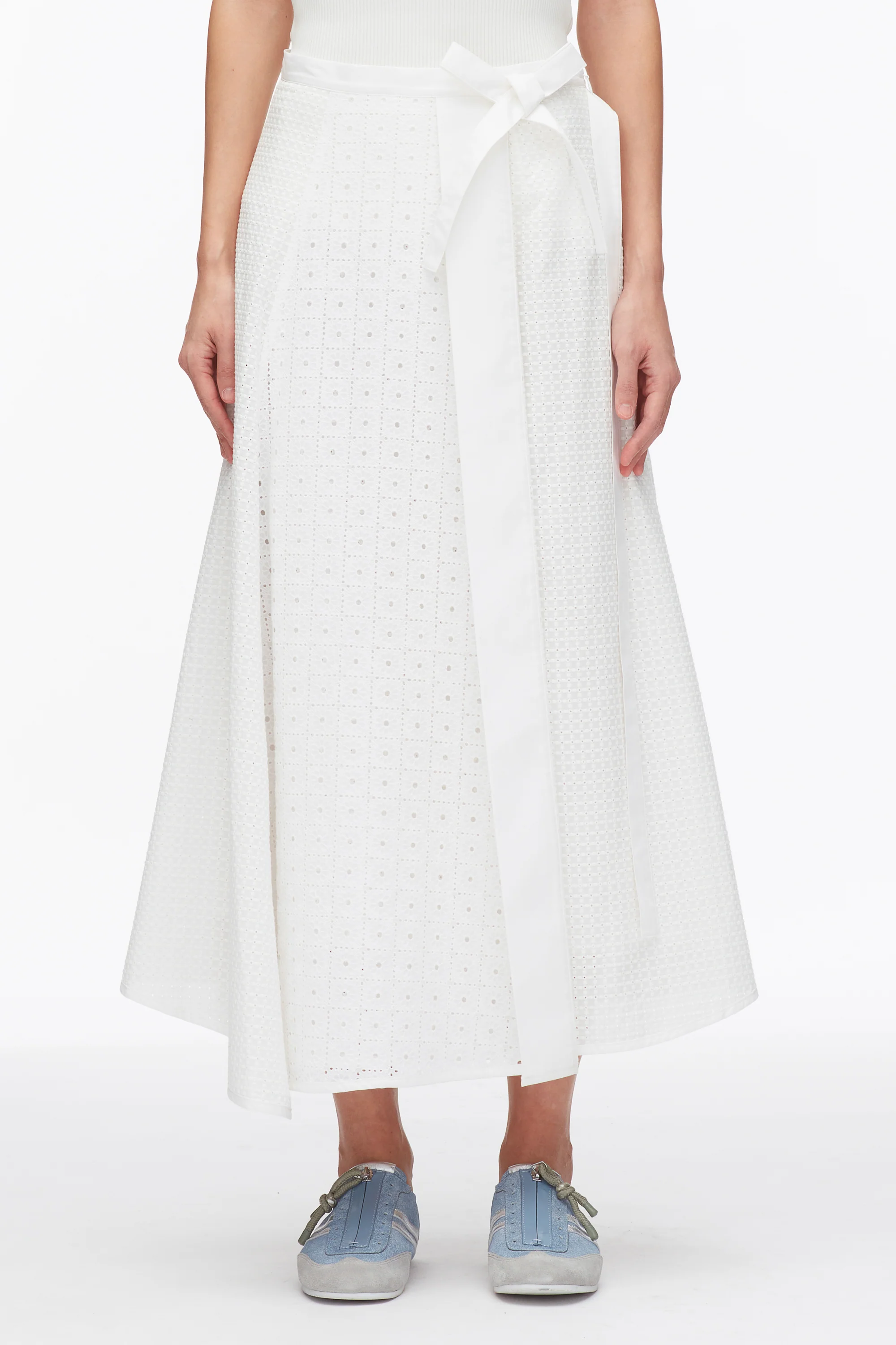 Broderie Anglaise Patchwork Midi Skirt - Image 3