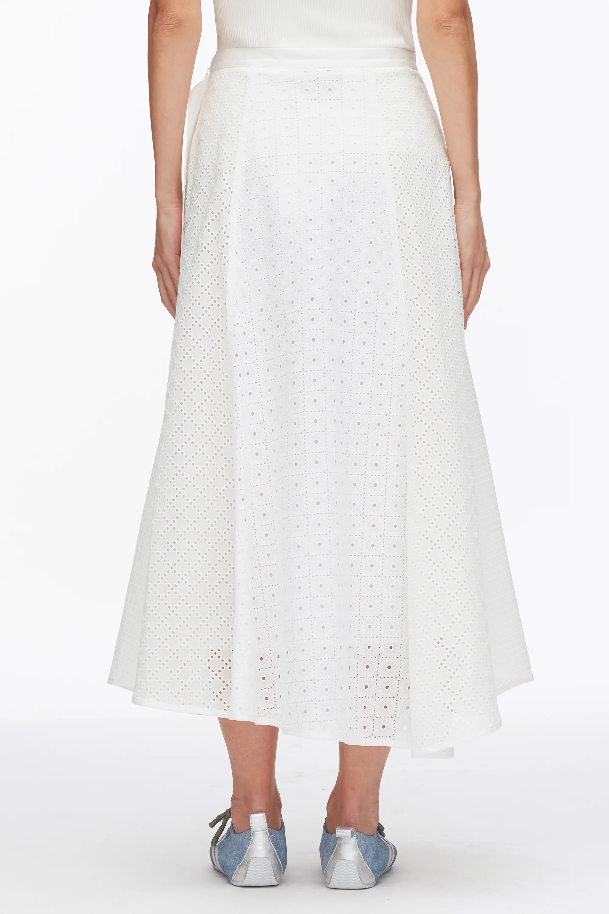 Broderie Anglaise Patchwork Midi Skirt - Image 5