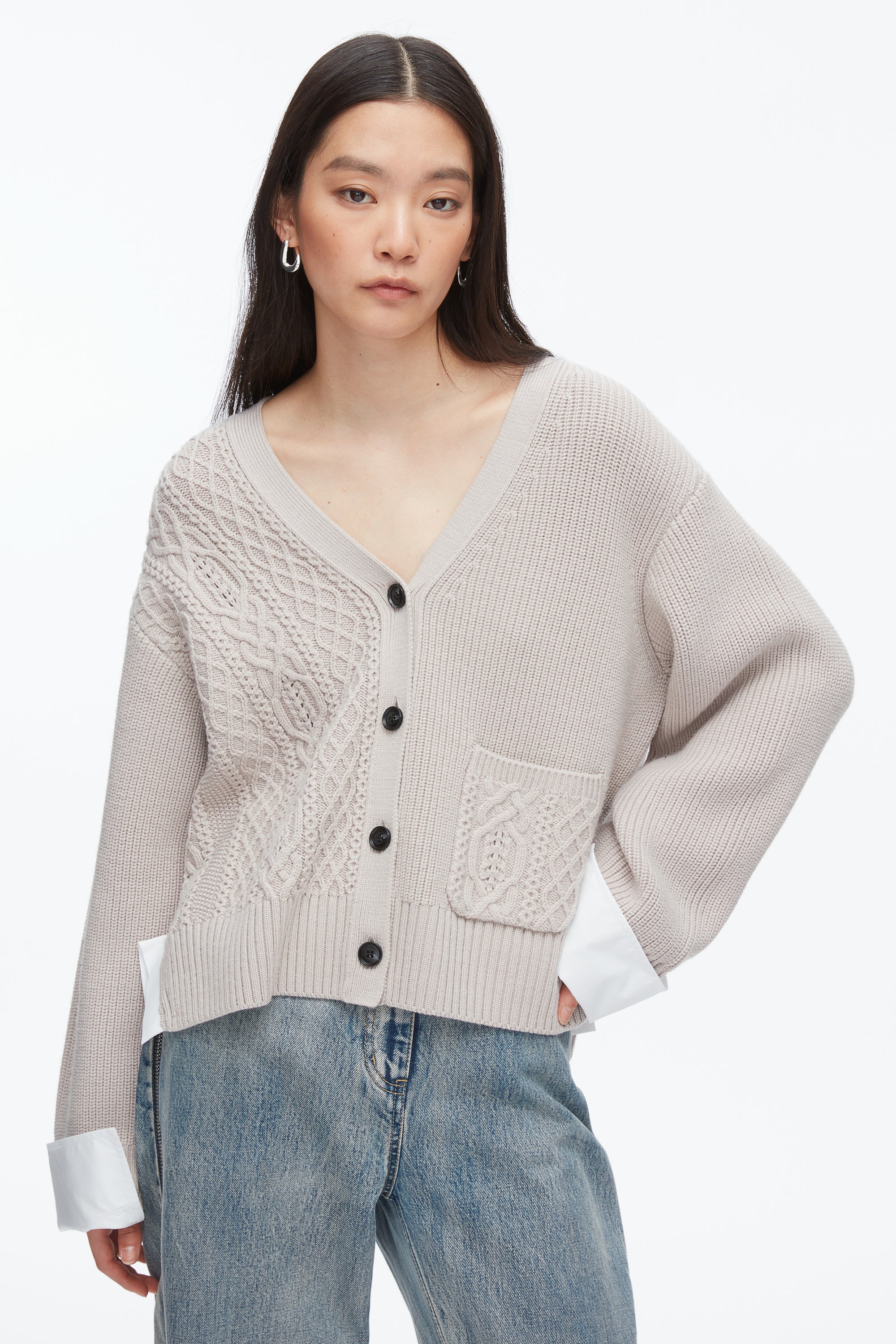 Cable Mix Boyfriend Cardigan - Image 6