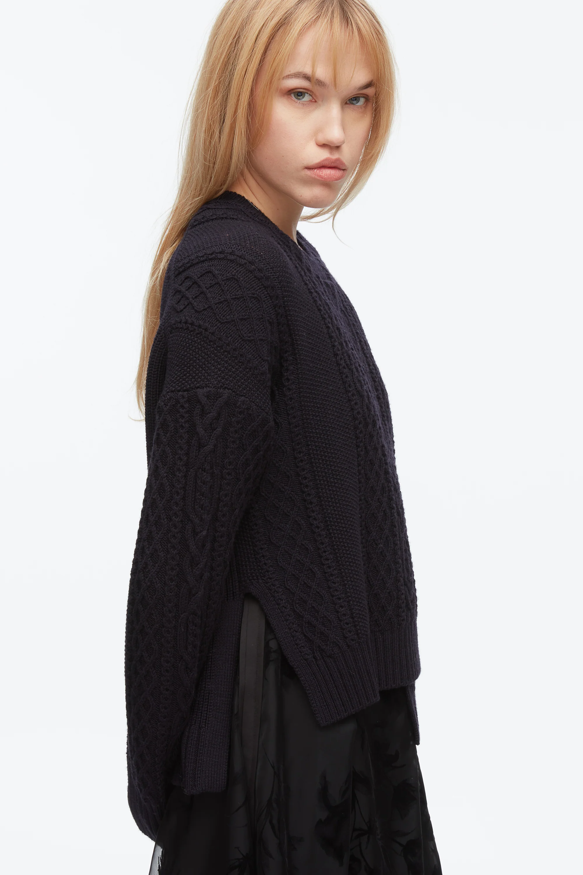 Cable Mix Double Layer Crewneck - Image 7