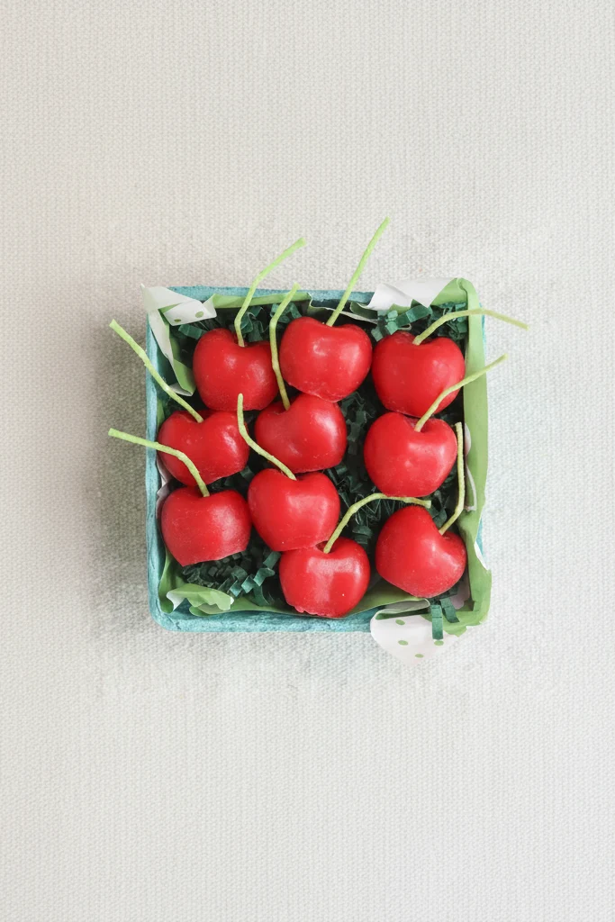 Cherry Beeswax Birthday Candles