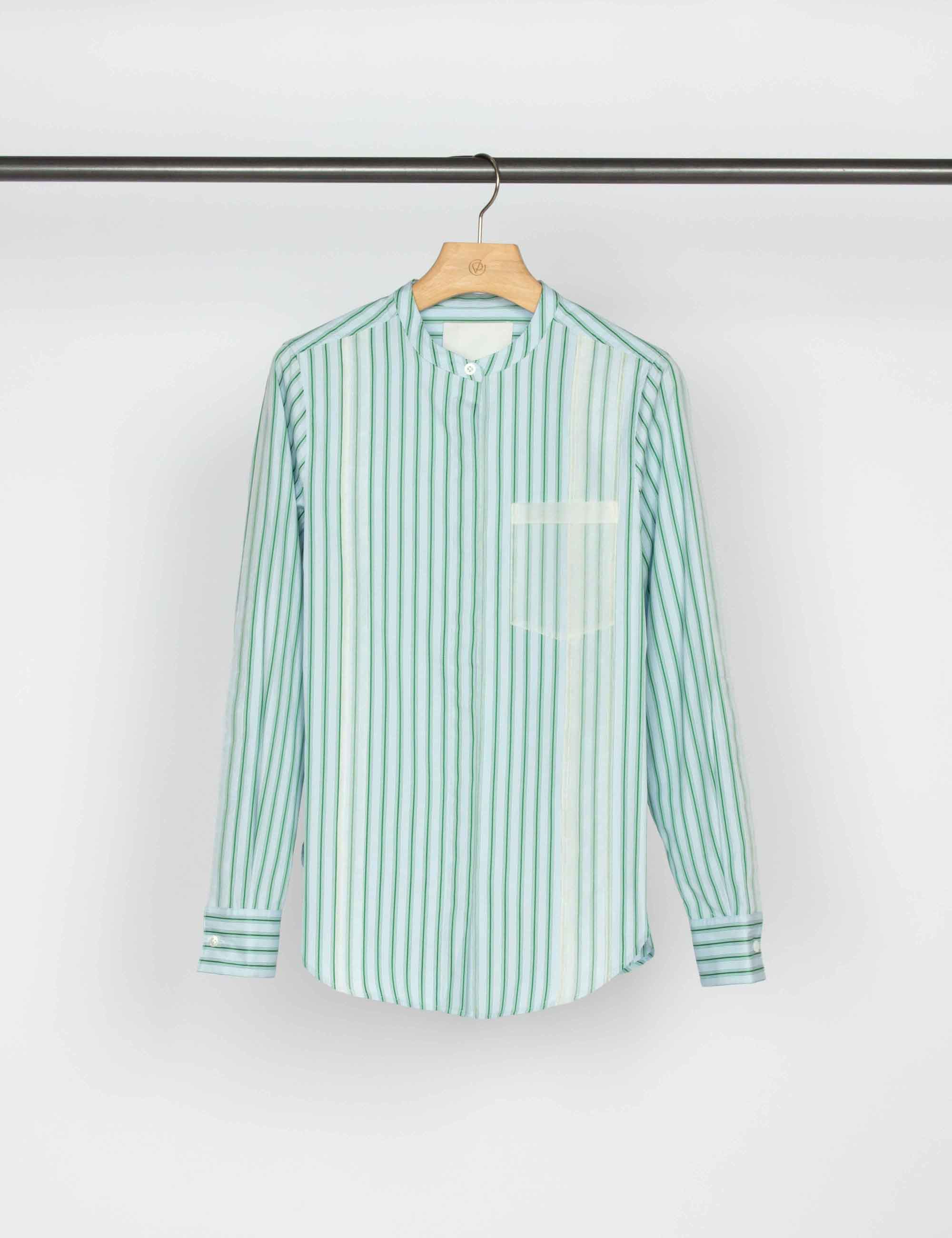 Striped Shirt with Organza Overlay - Image 6