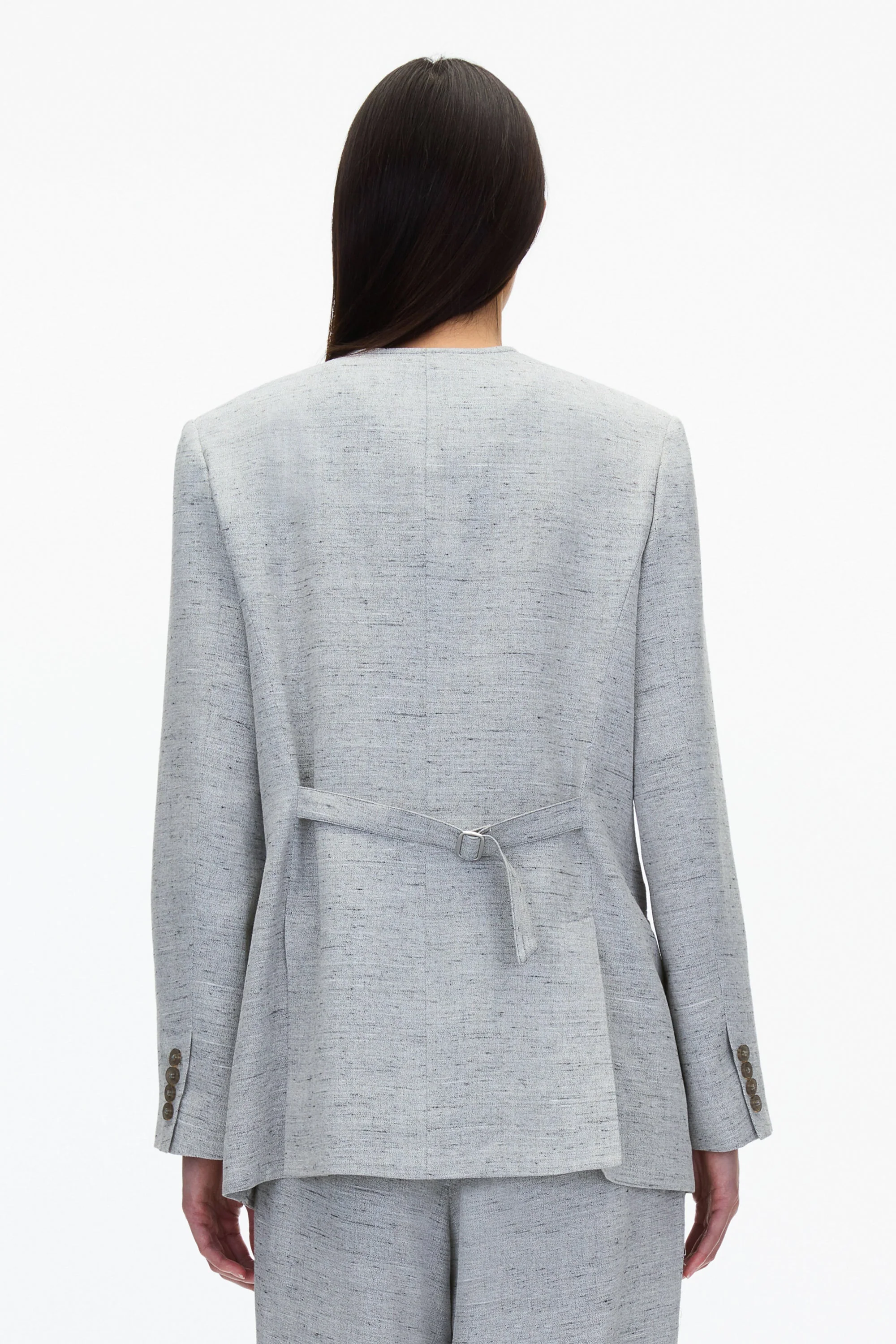 Collarless Relaxed Blazer - Image 4