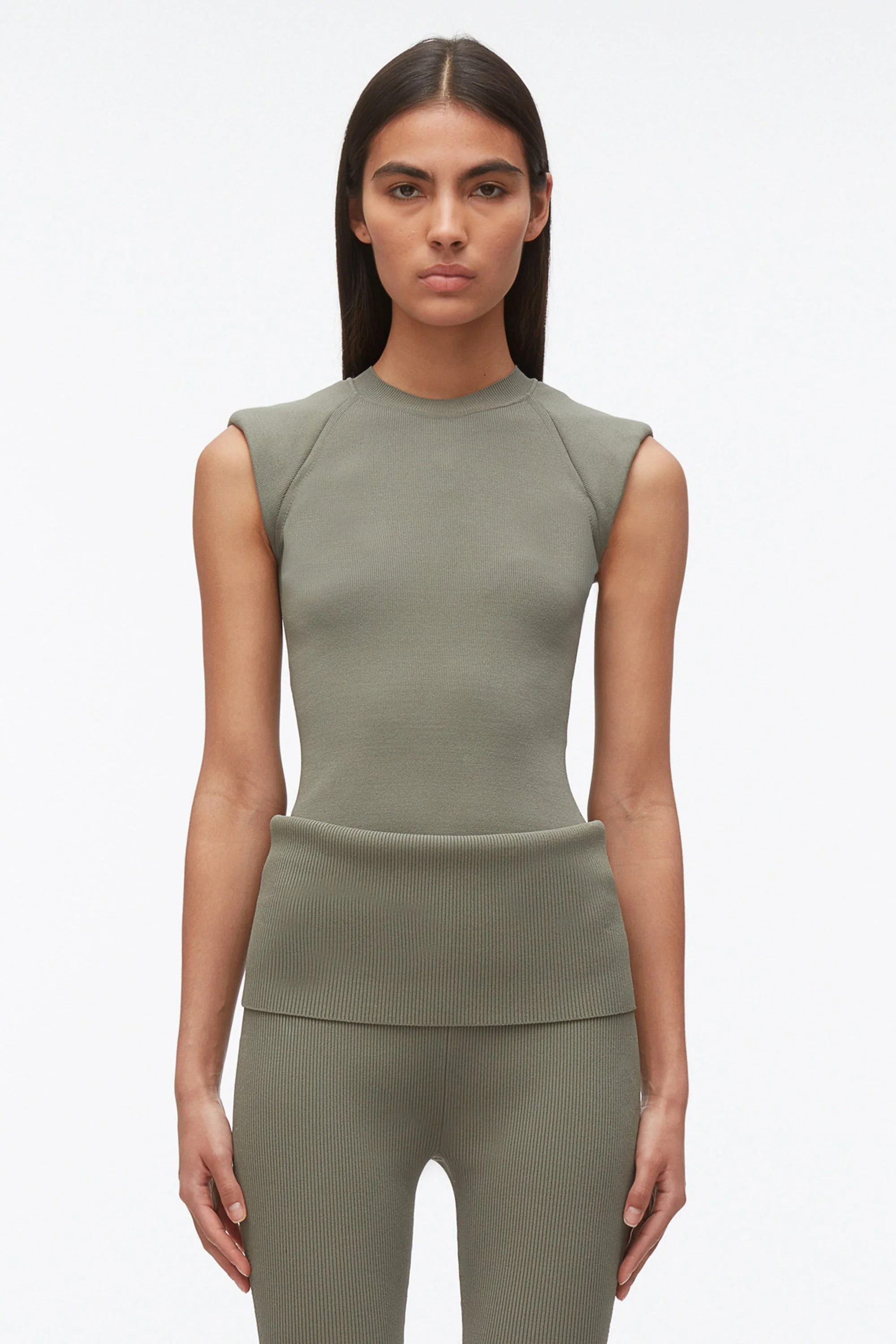 Compact Rib Sleeveless Top - Image 3