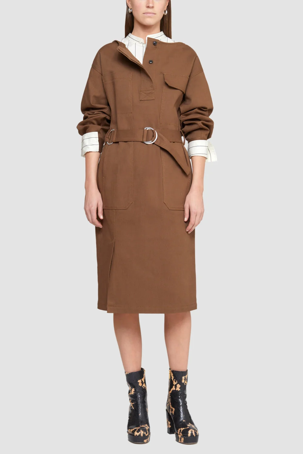 Cotton Twill Belted Ls Utility Drs