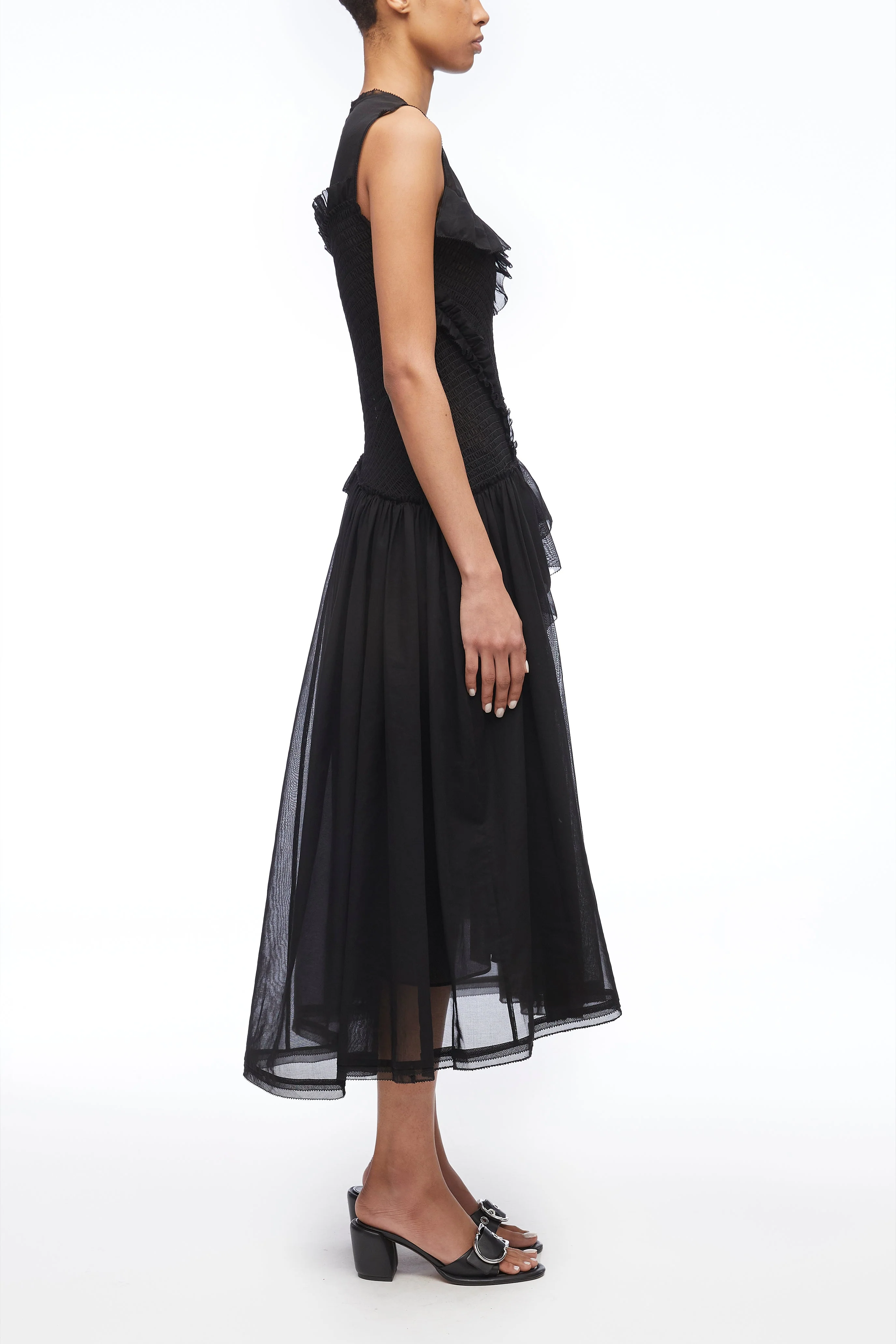 Cotton Voile Sleeveless Midi Dress - Image 2