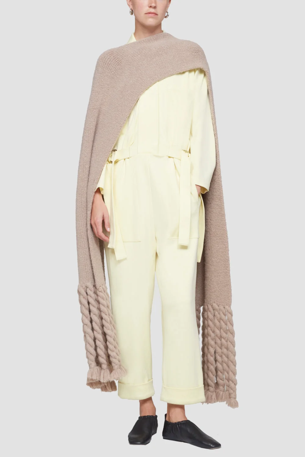 Cozy Wool Fringed Poncho - Image 5
