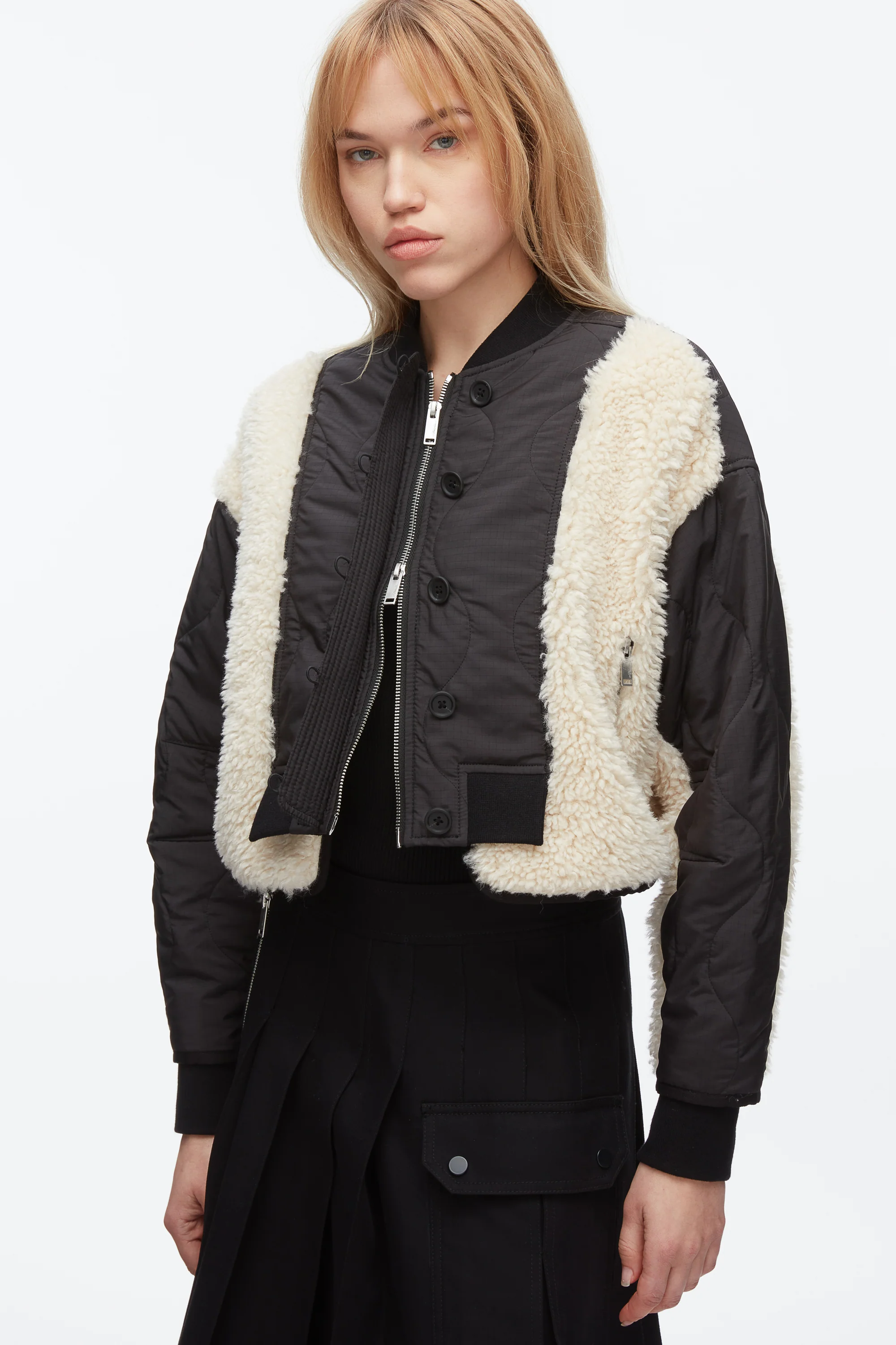 Cropped Sherpa Combo Bomber - Image 12