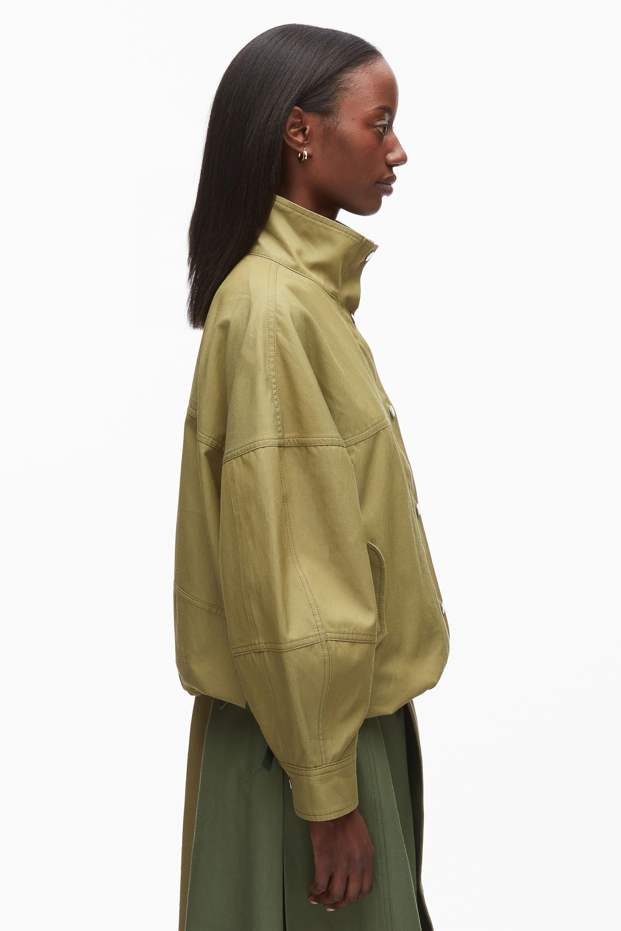 Cropped Ballon Utility Jacket - Image 4