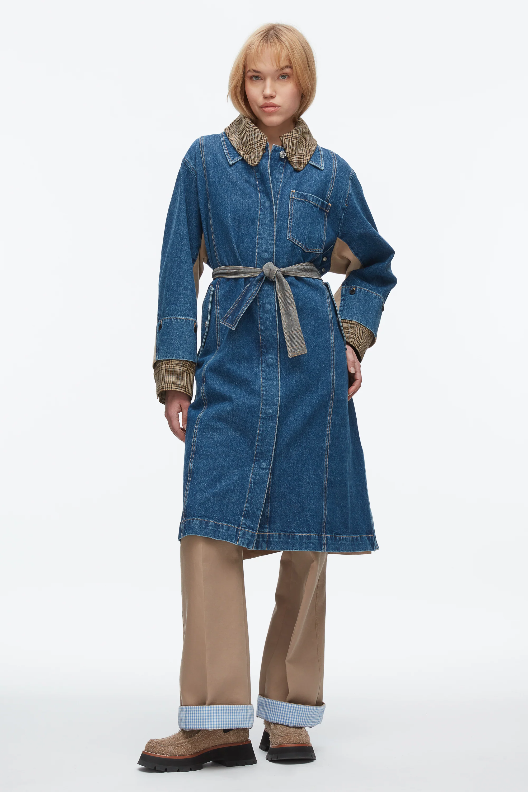 Denim Combo Trench - Image 2