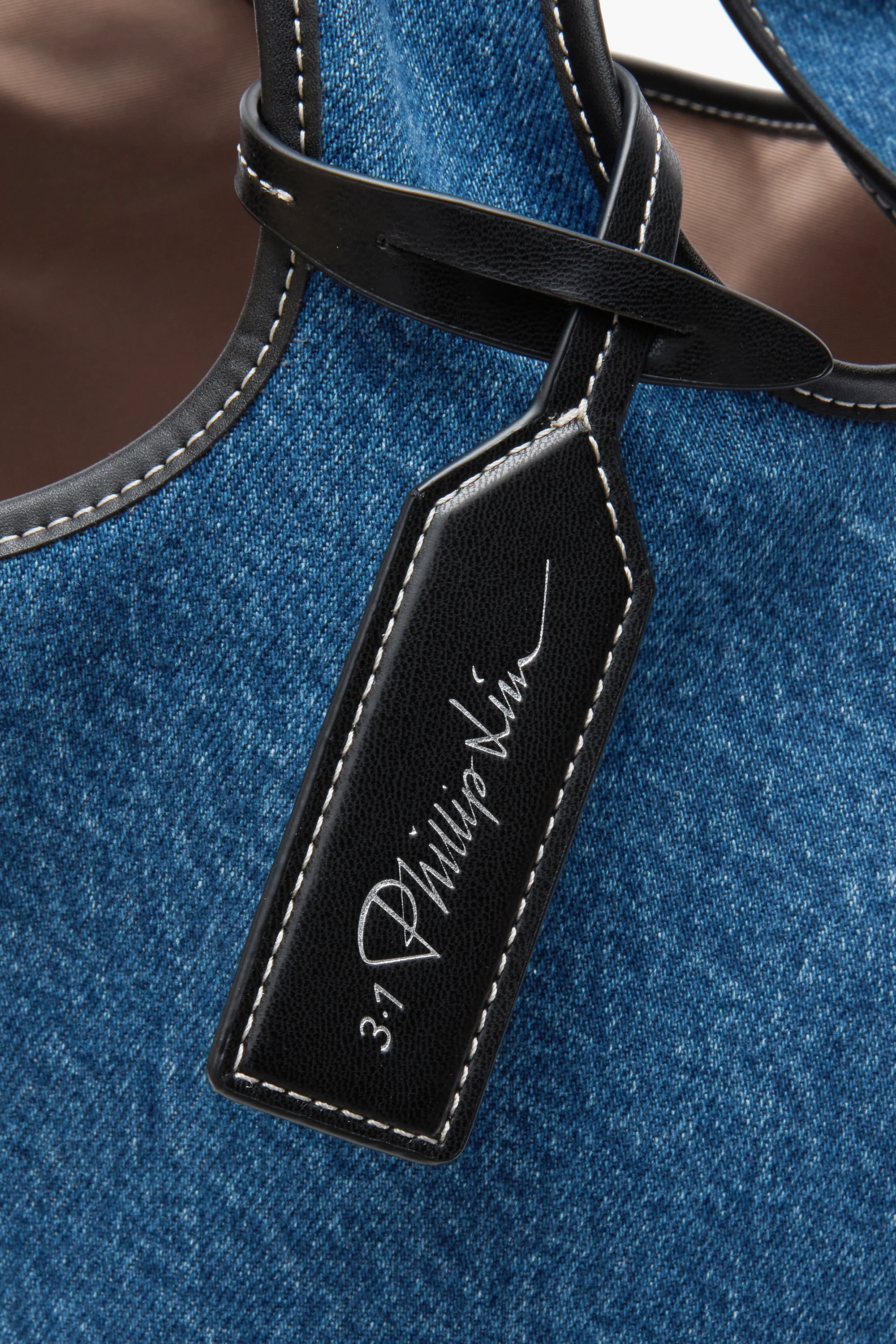 Denim Suede Patch Market Tote - Image 5