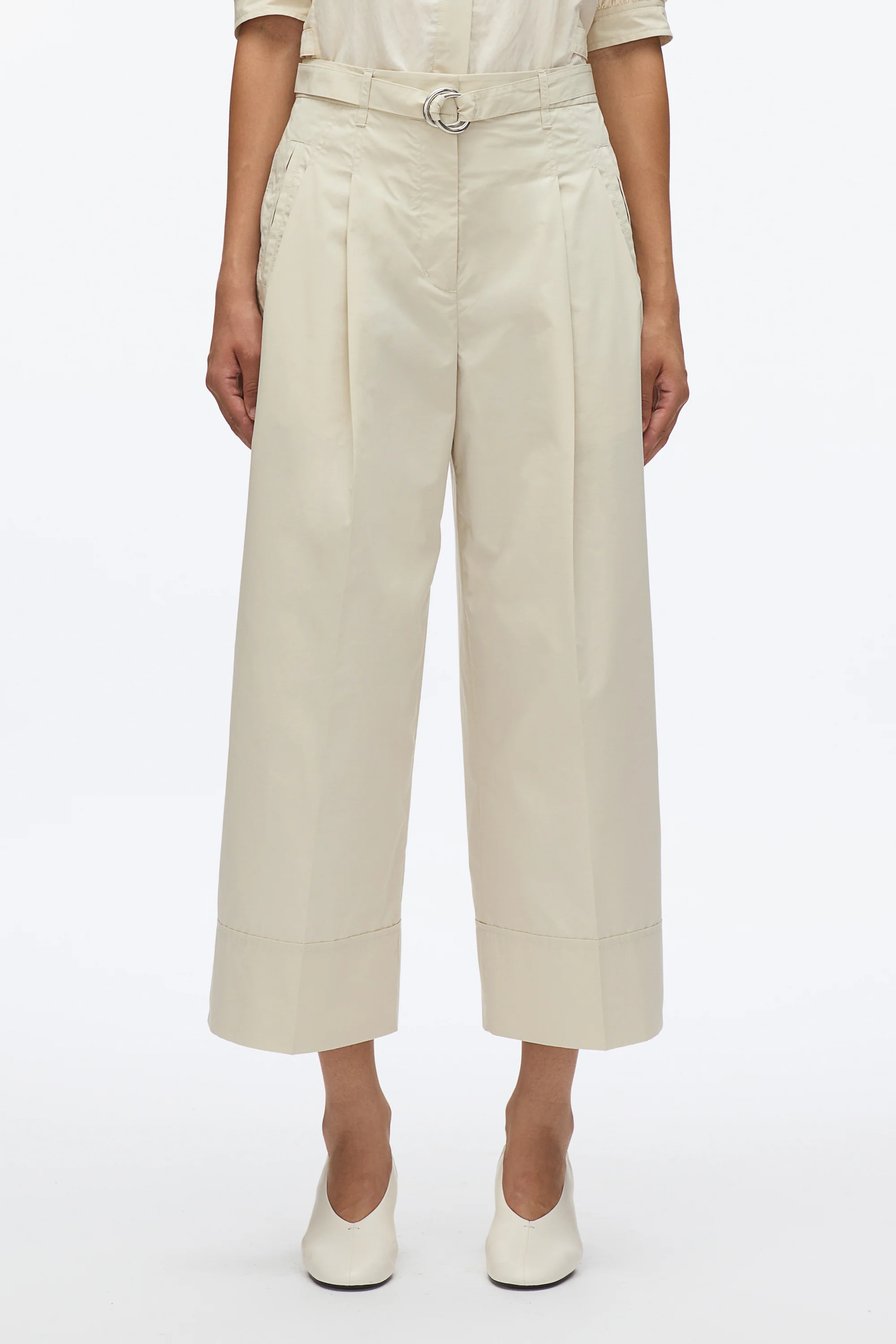 Double Pleat Wide Cropped Pant - Image 3