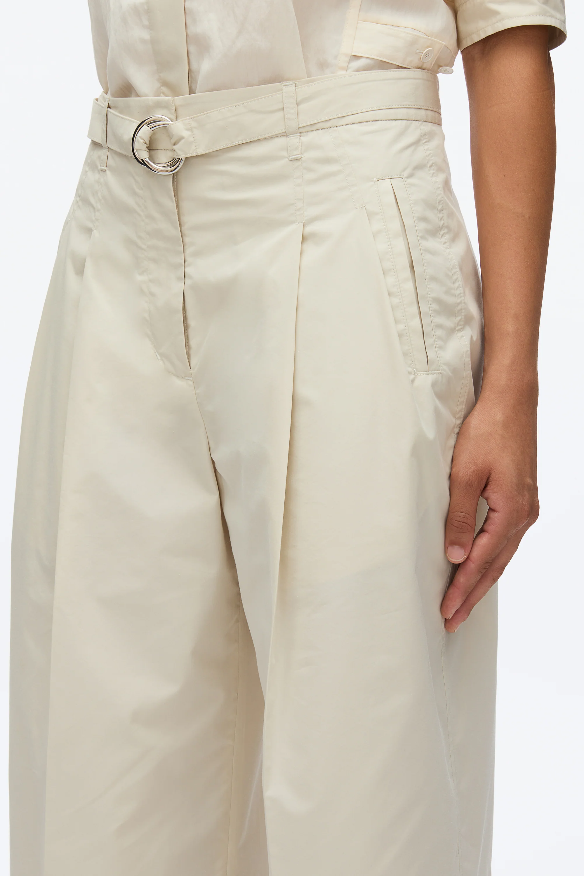 Double Pleat Wide Cropped Pant - Image 6