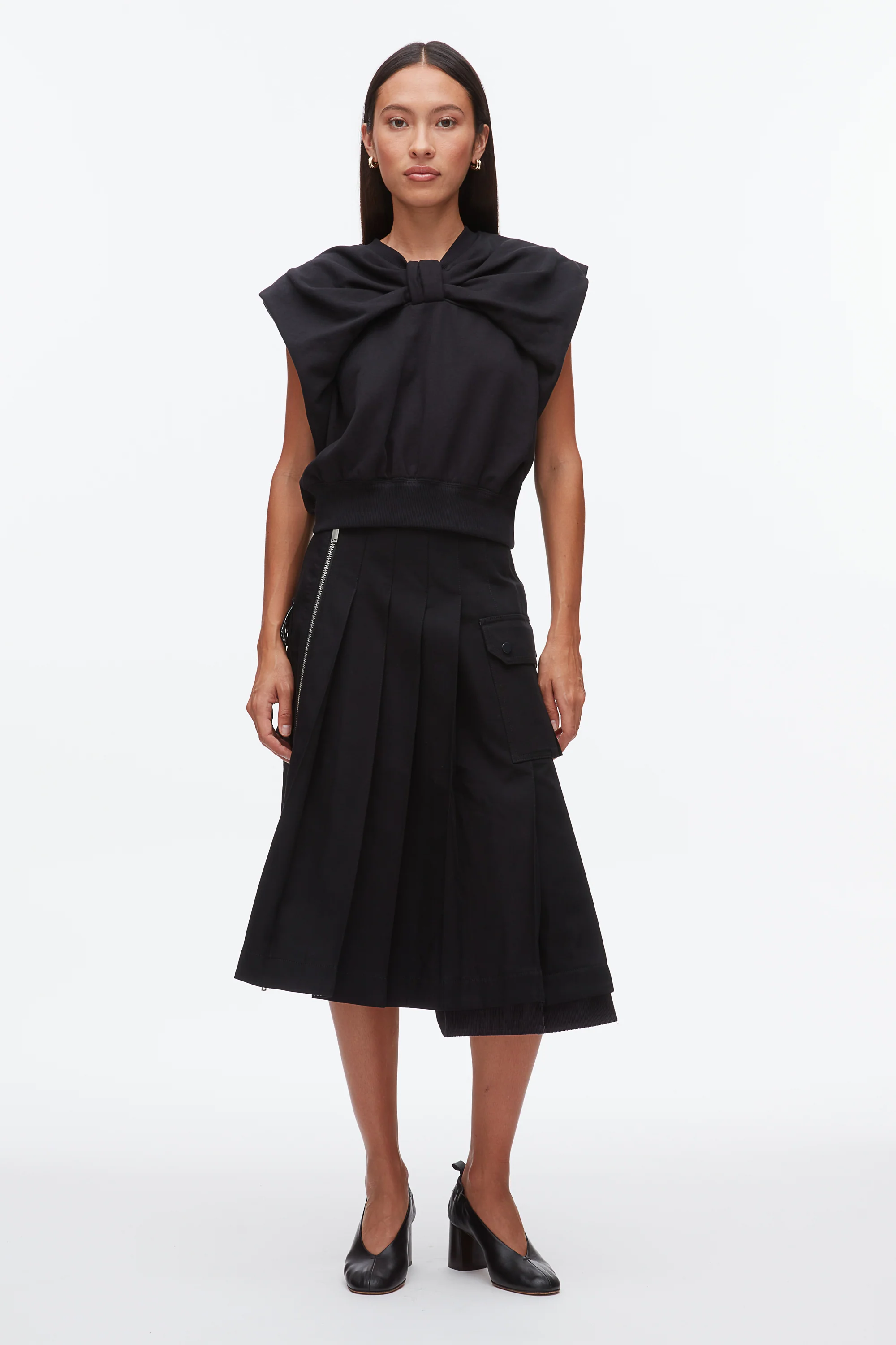 Draped Bow French Terry Top - Image 7