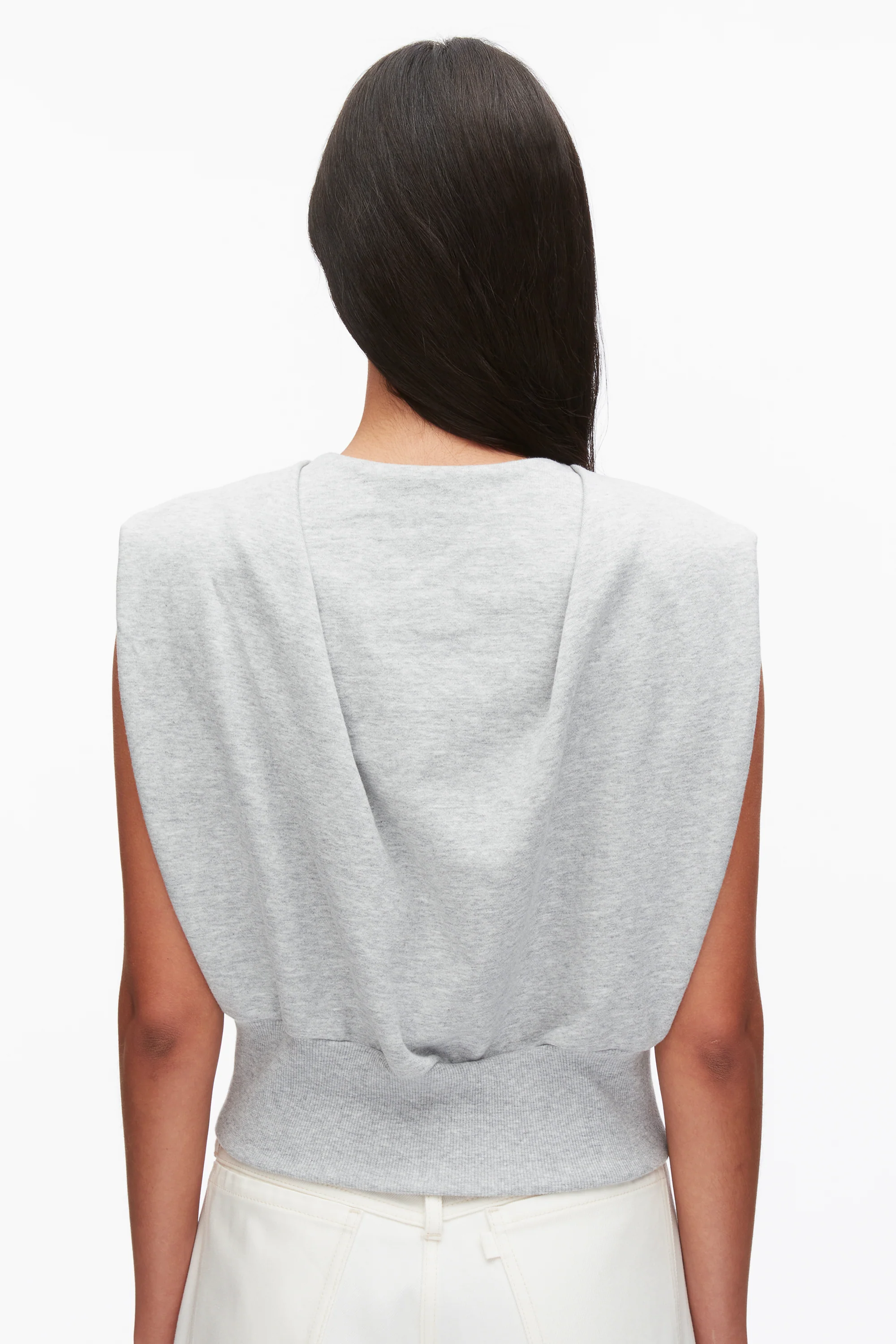 Draped Sleeveless French Terry Top - Image 6