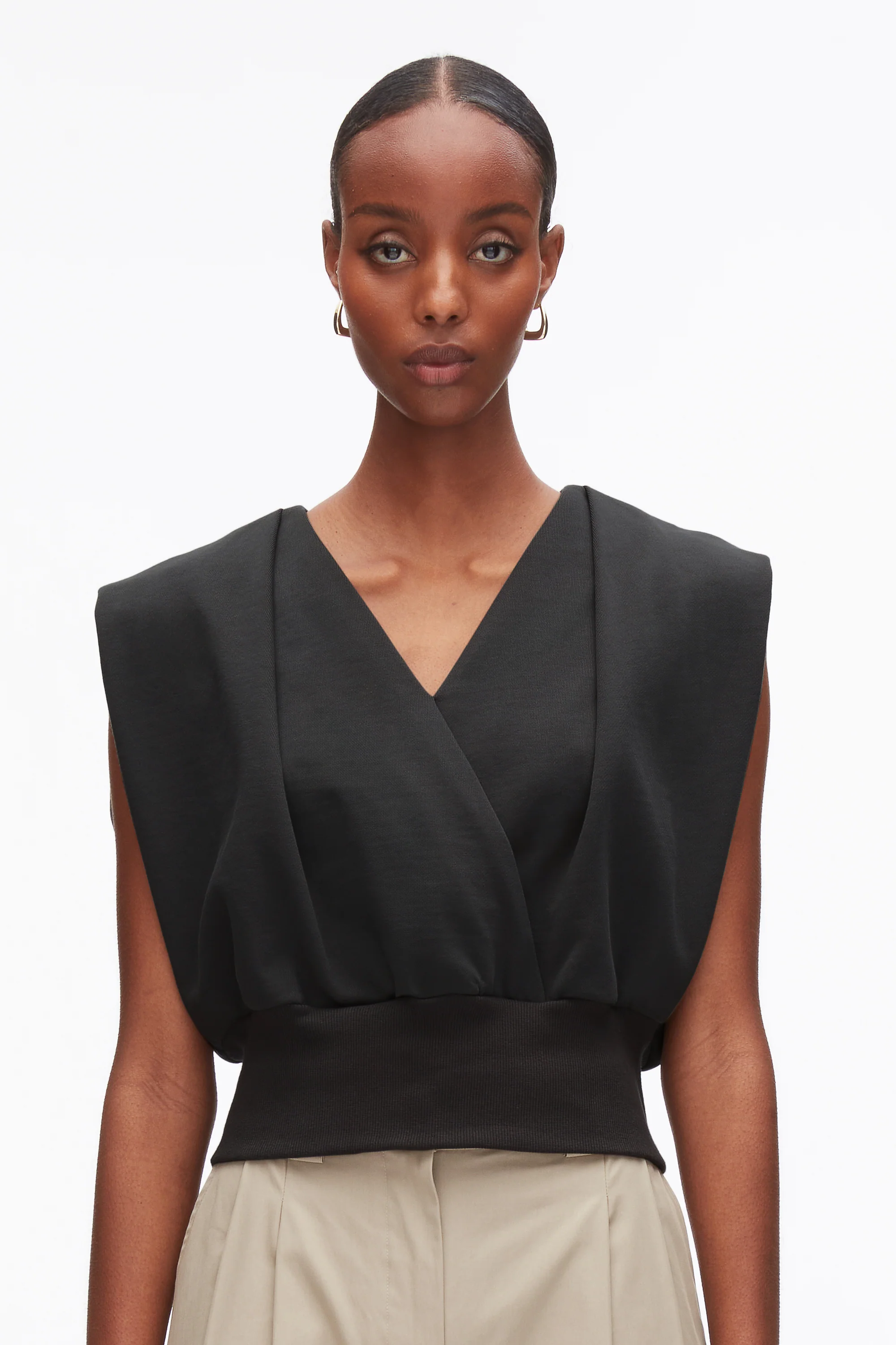 Draped Sleeveless French Terry Top - Image 18