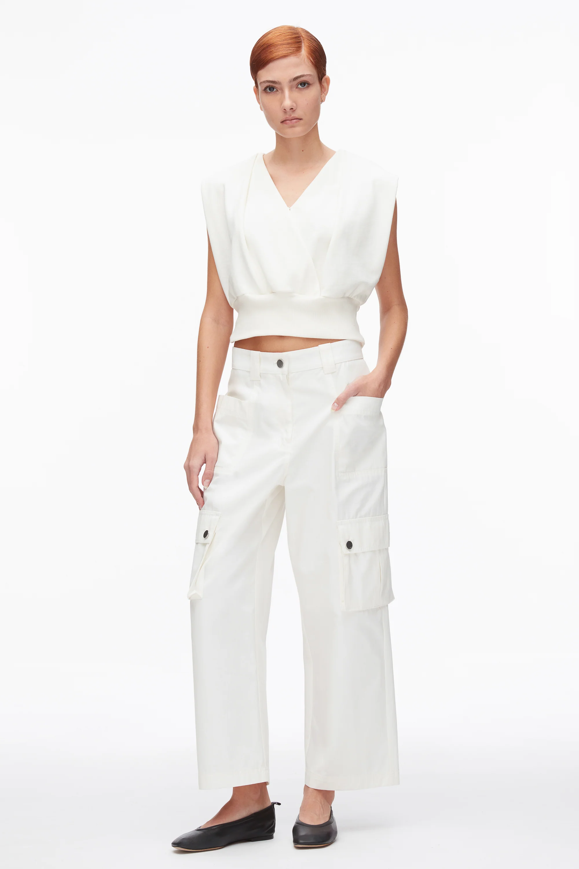 Draped Sleeveless French Terry Top - Image 9