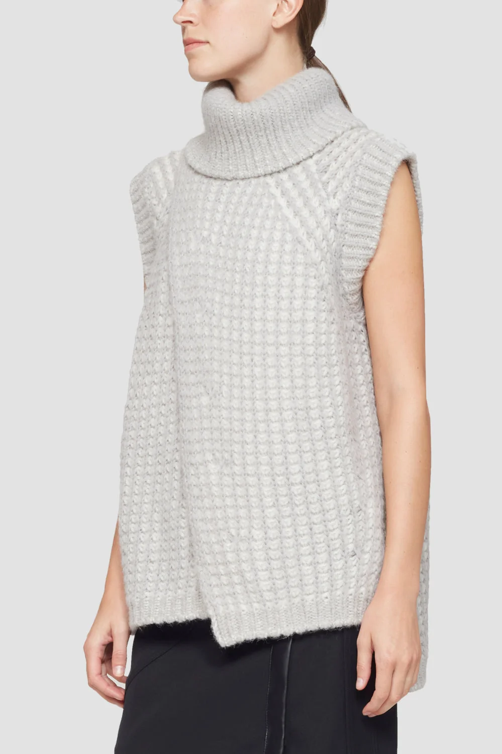 Fisherman Rib Cowl Neck Sl Sweater - Image 3