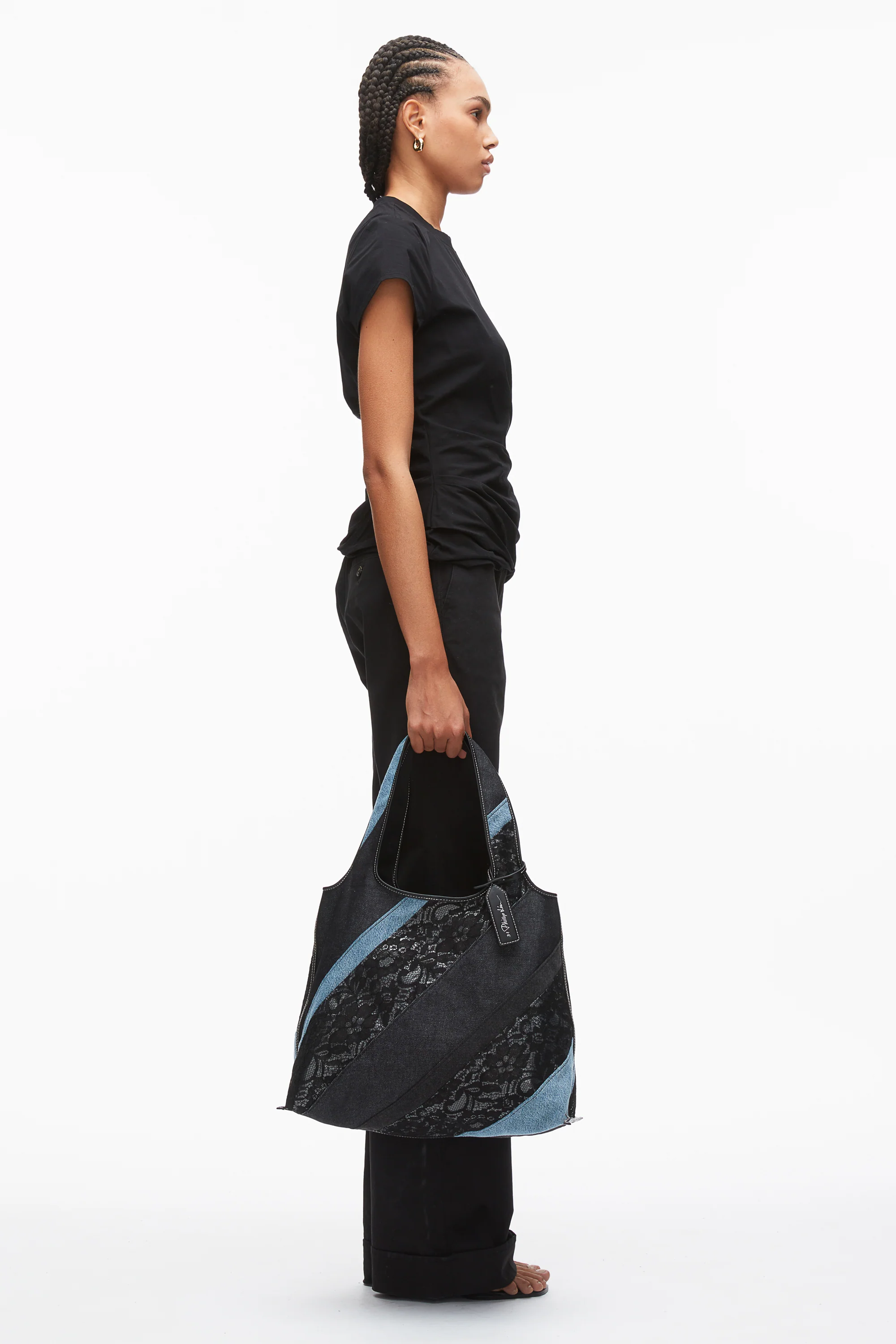 Lace Patchwork Denim Market Tote - Image 6