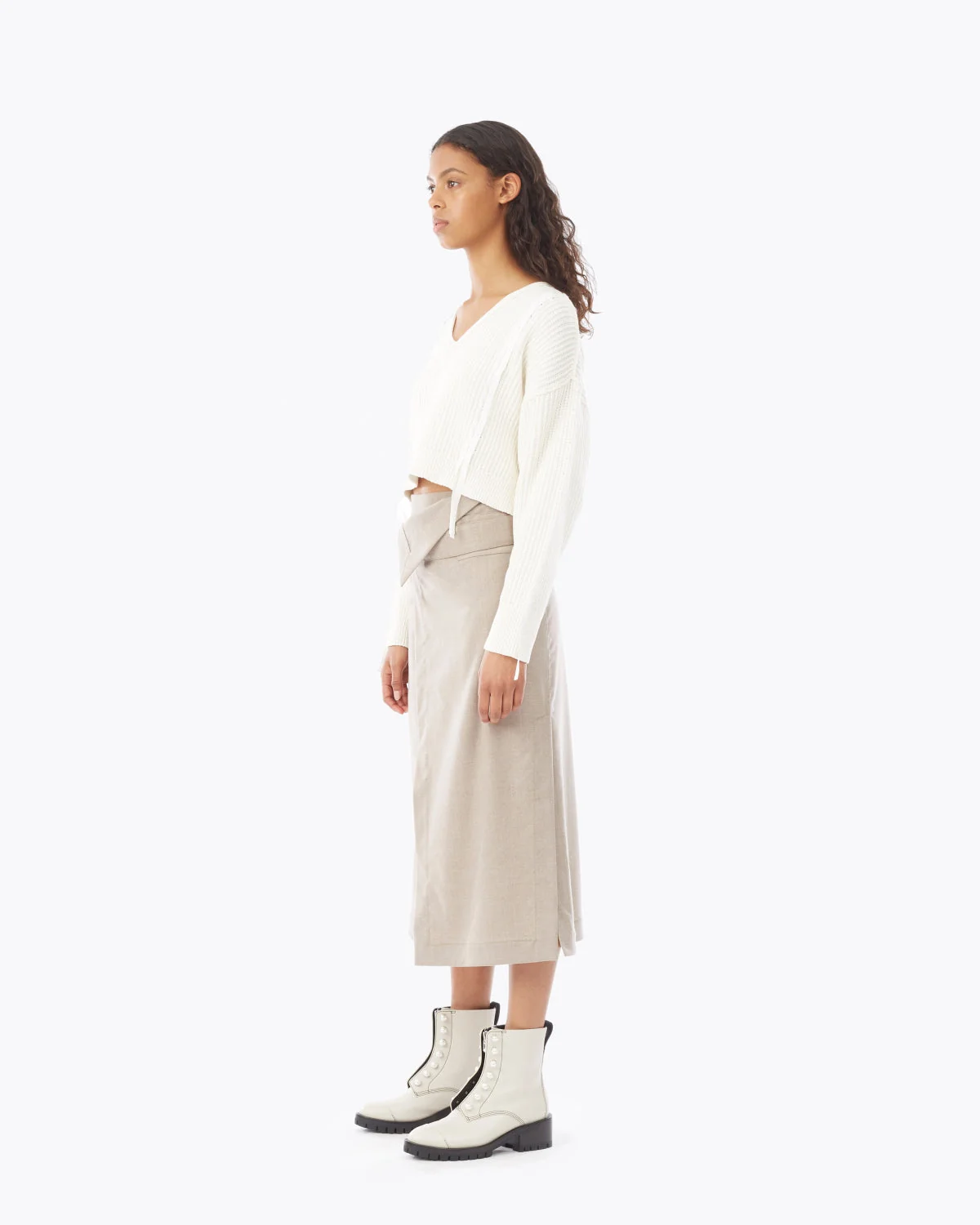 Ls Cropped Ribbon Weave Sweate - Image 2