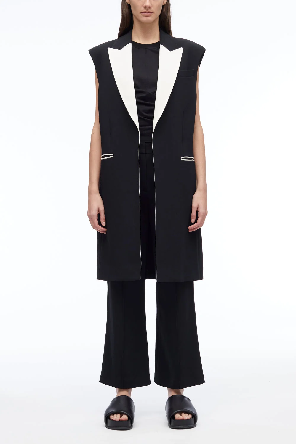 Matte Crepe Long Vest