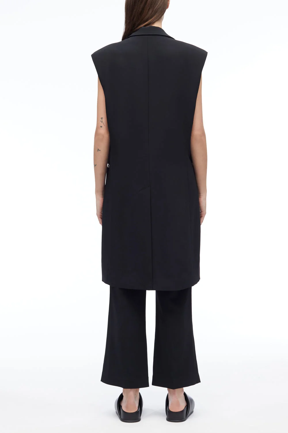 Matte Crepe Long Vest - Image 4