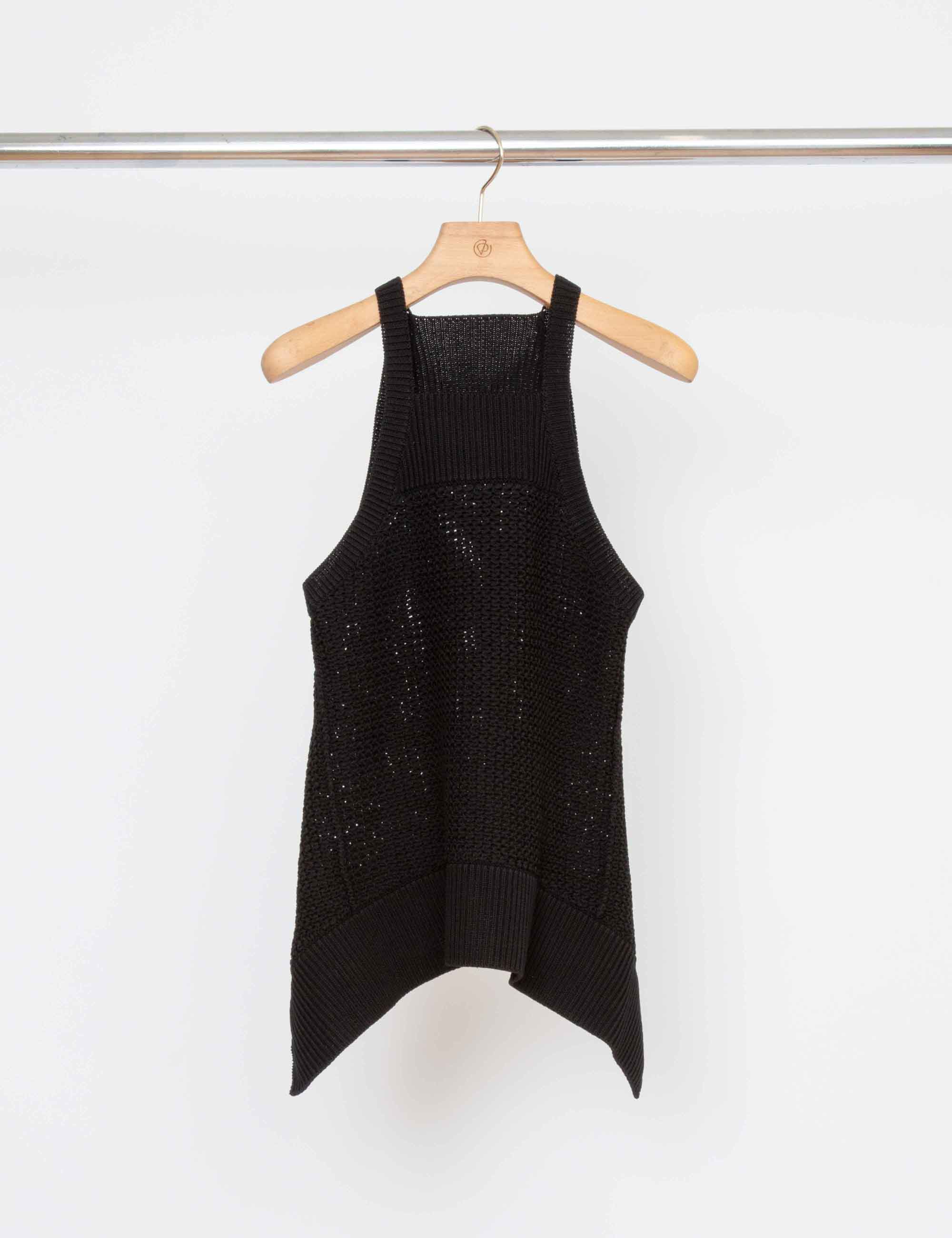 Mercerised Textured Cotton Tank With Scarf Hem - Image 2