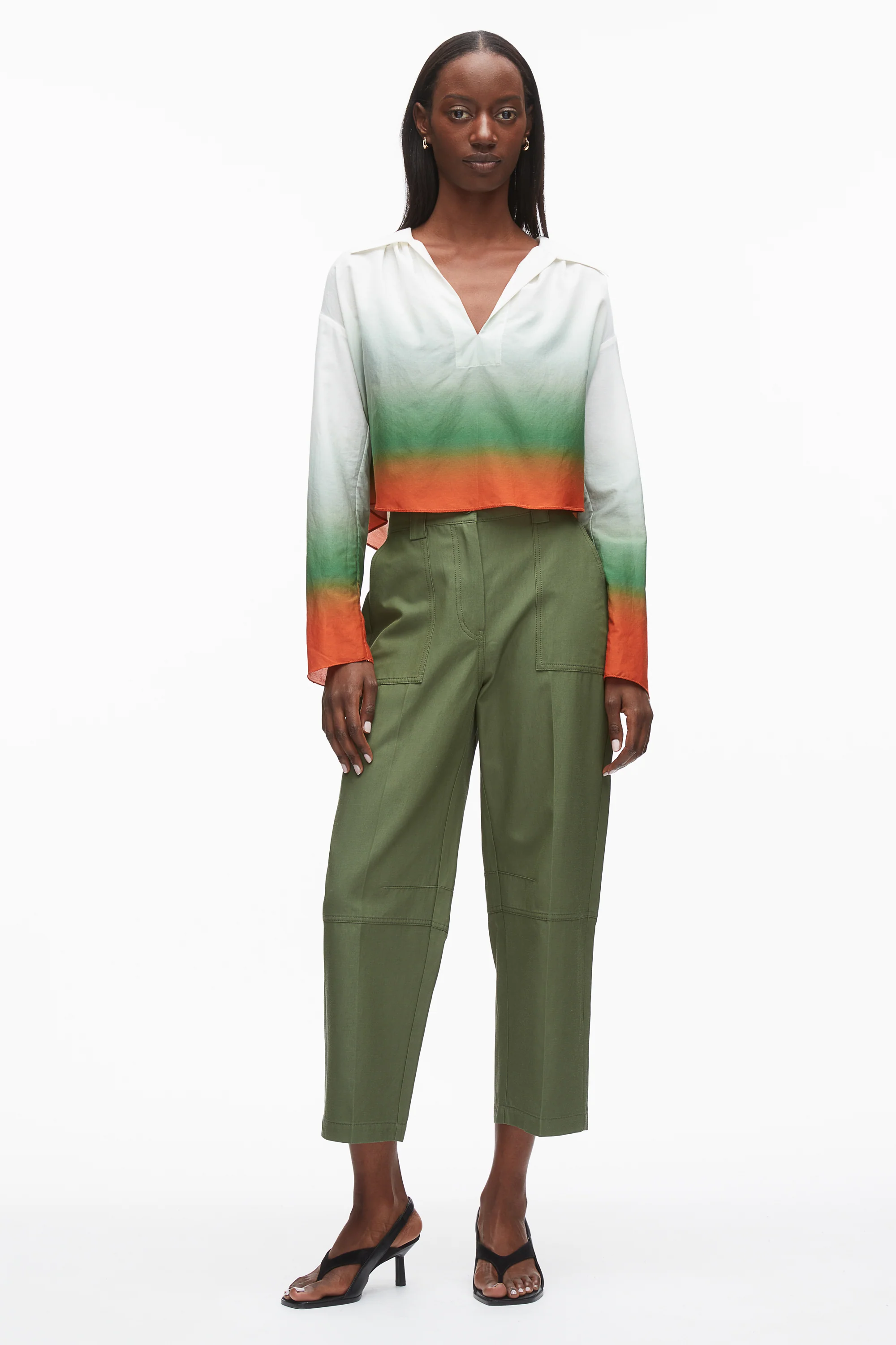 Ombré Voile Flounce Top