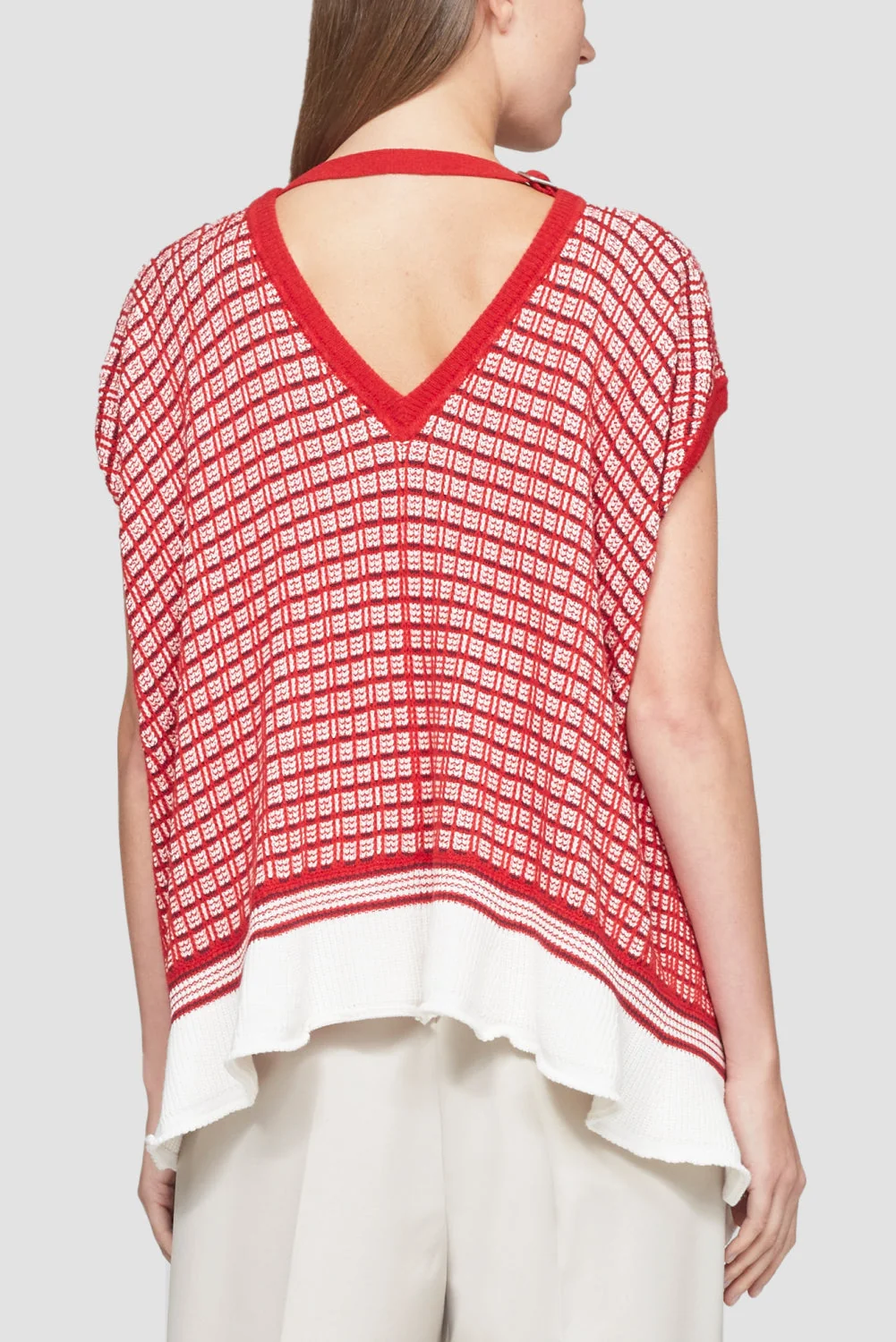 Plaid Jacquard Cap Sleeve Top - Image 4