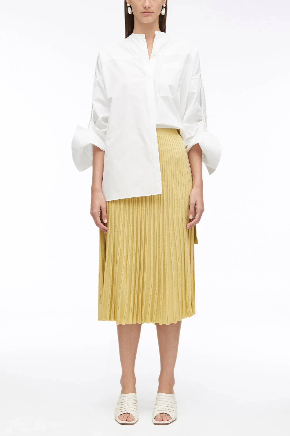 Pleated Wool-Blend Midi Skirt - Image 9