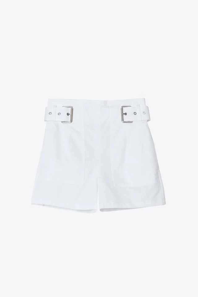 Sateen Utility Belted Shorts