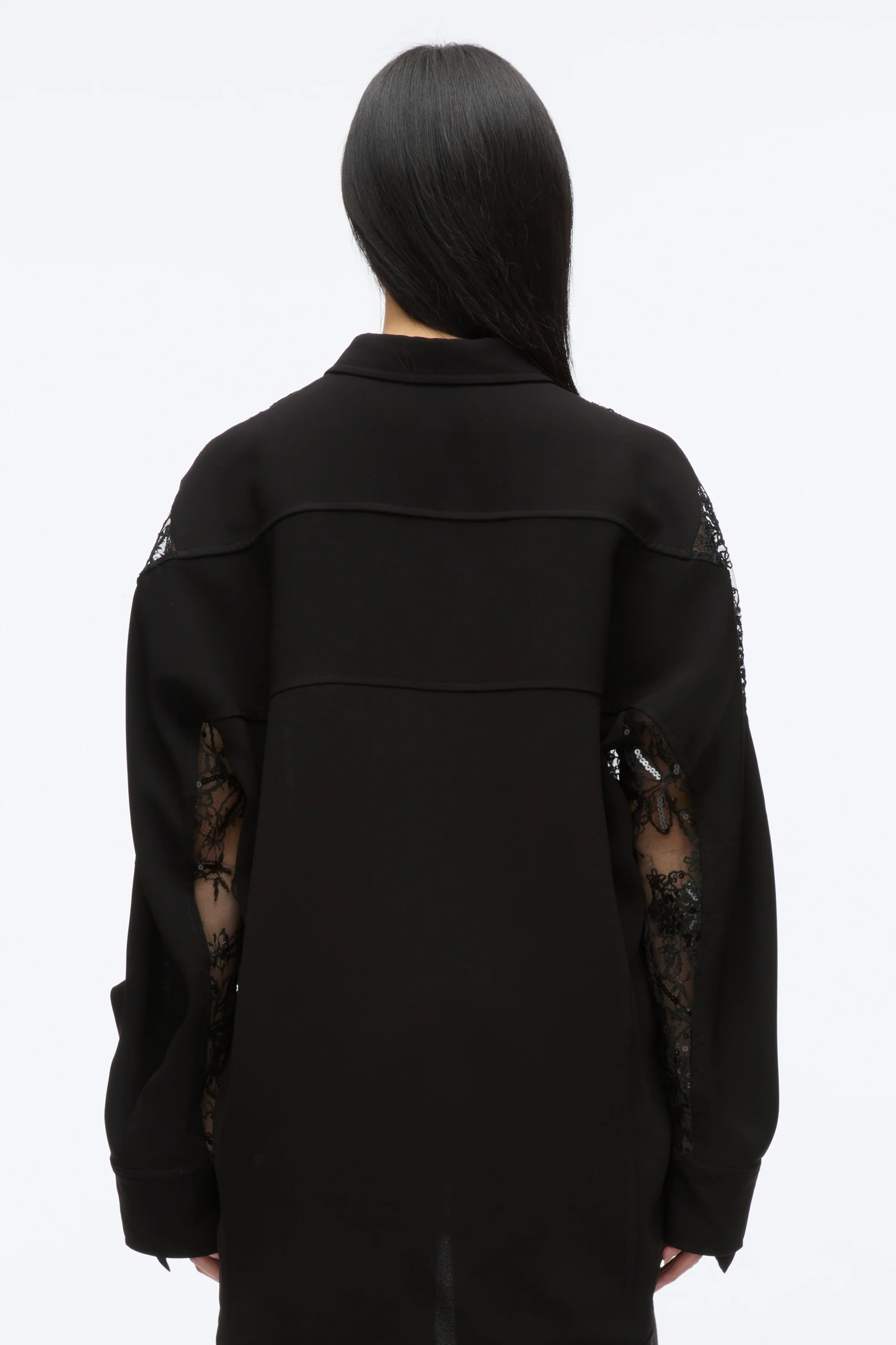 Sequin Lace Oversized Shirt - Image 4
