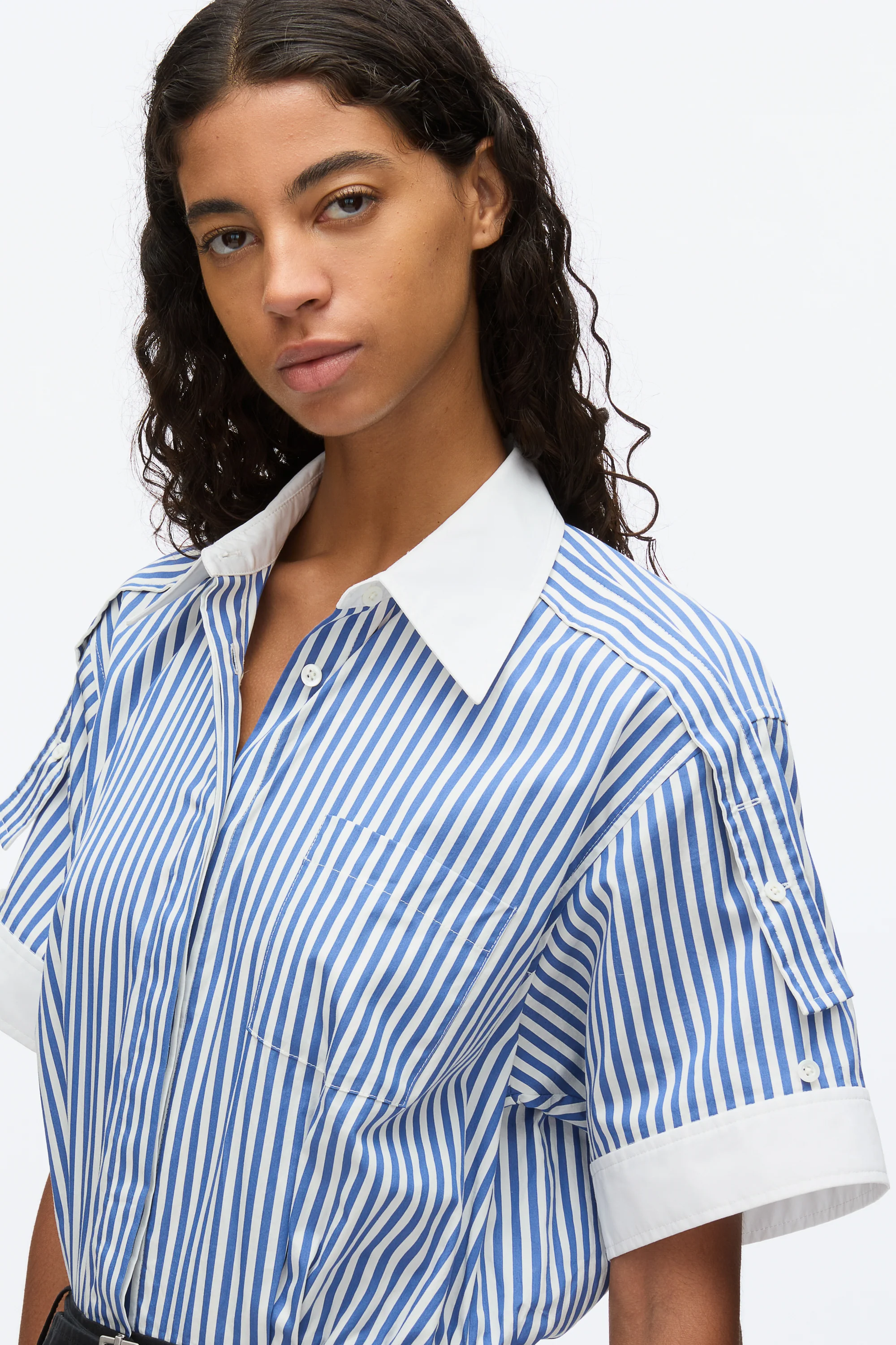 Shirt Combo Dress with Pleated Skirt - Image 6