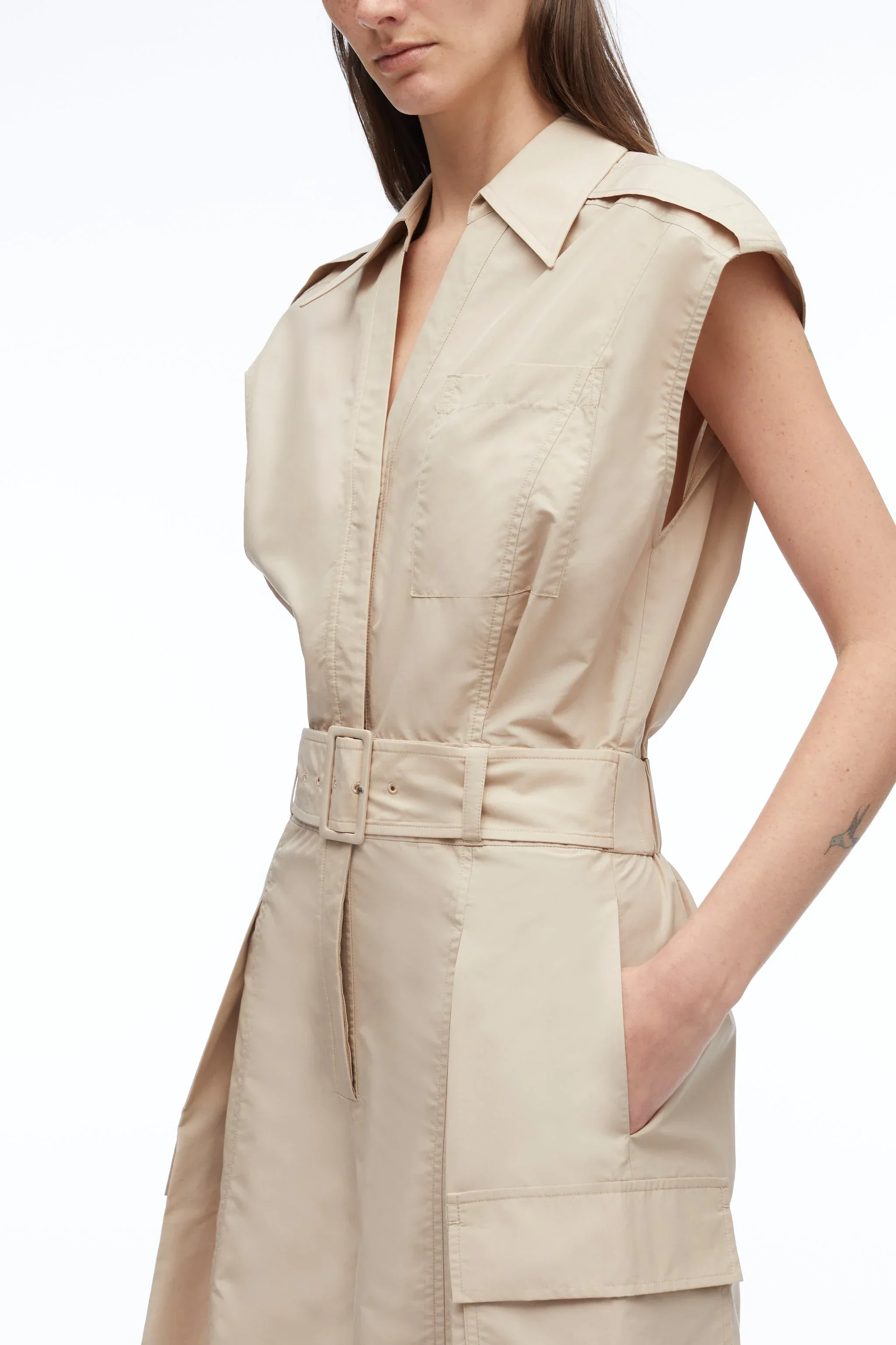 Sleeveless Utility Collared Romper - Image 2