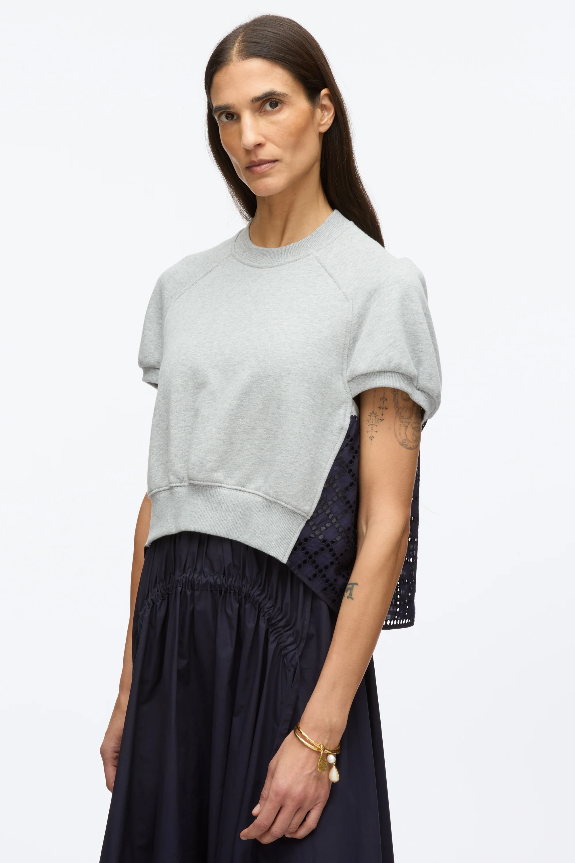 French Terry Dress with Broderie Anglaise - Image 5