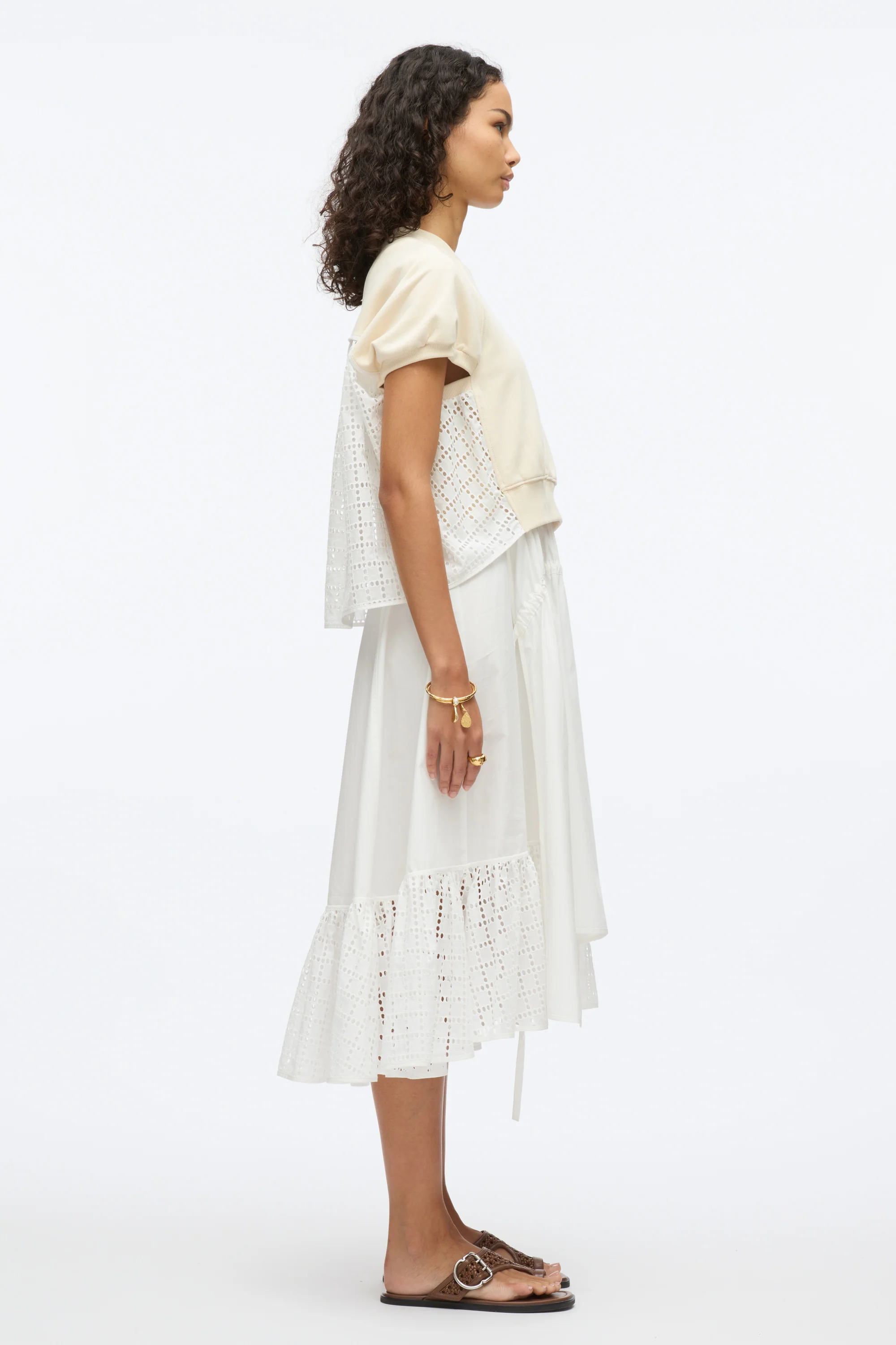 French Terry Dress with Broderie Anglaise - Image 8