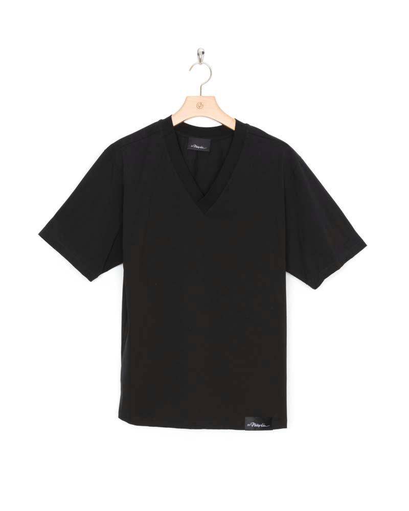 Short Sleeve Oversized Boxy V-Neck Tee - Image 2