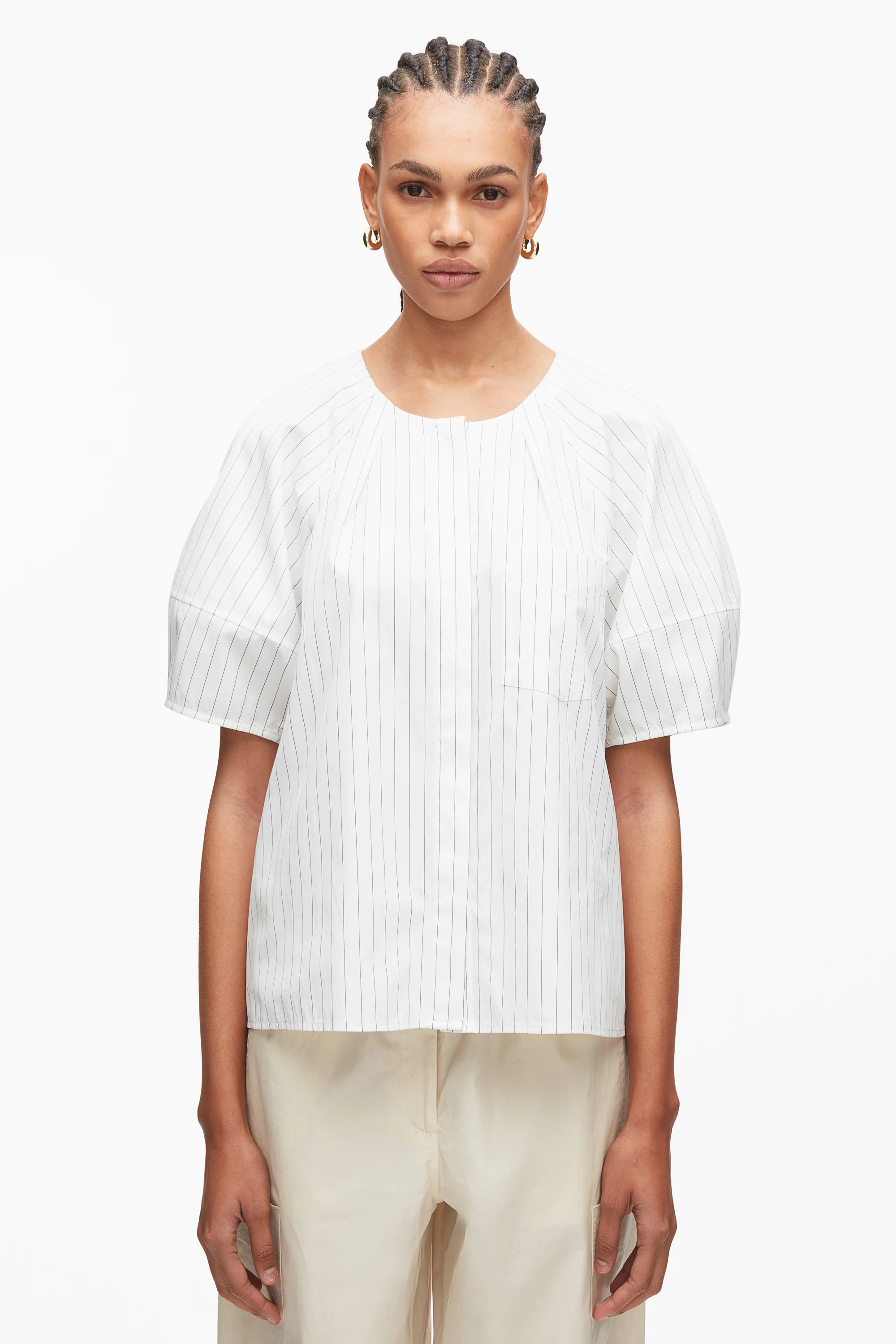 Stripe Lantern Sleeve Shirt - Image 3