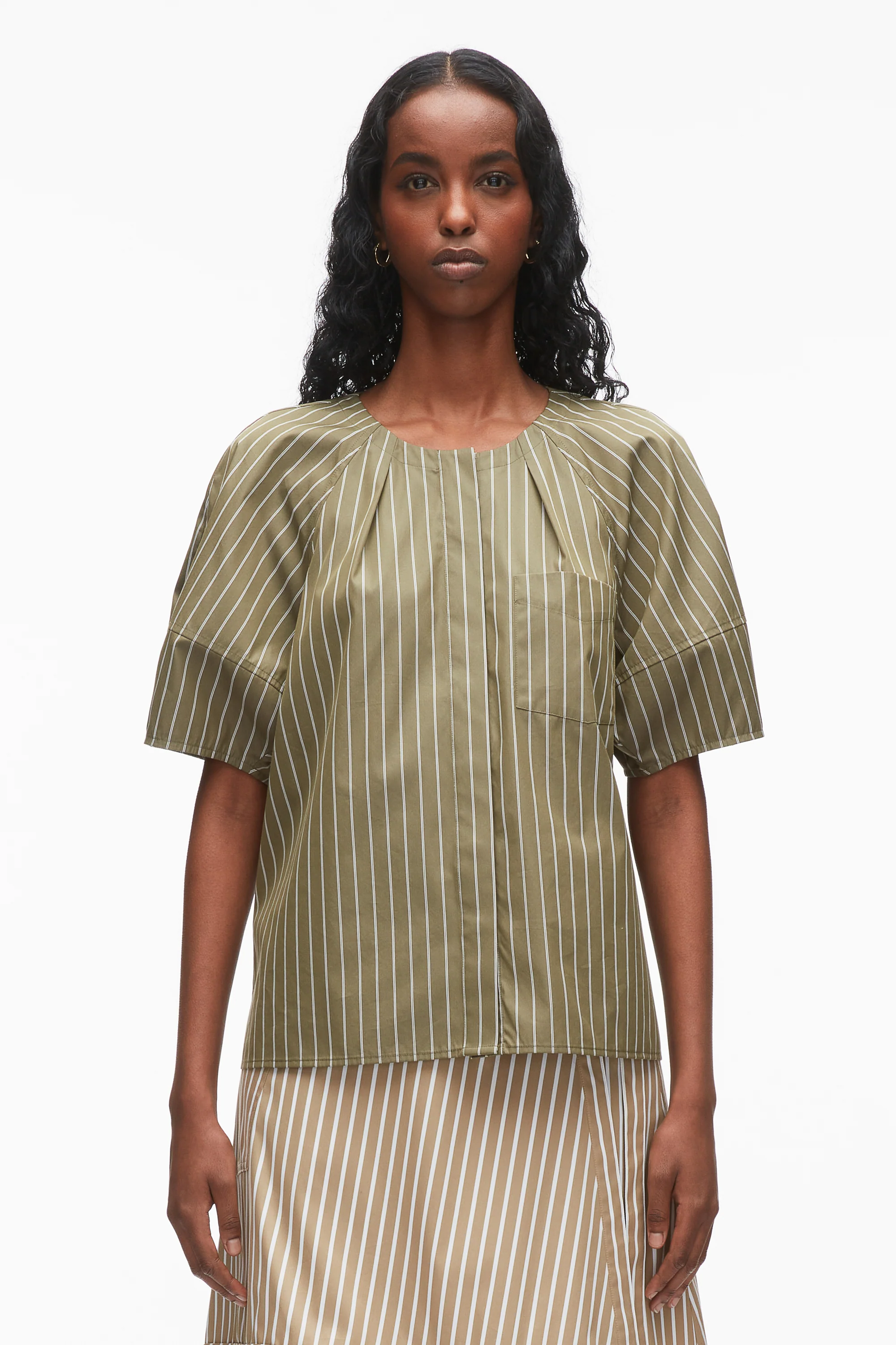 Stripe Lantern Sleeve Shirt - Image 10
