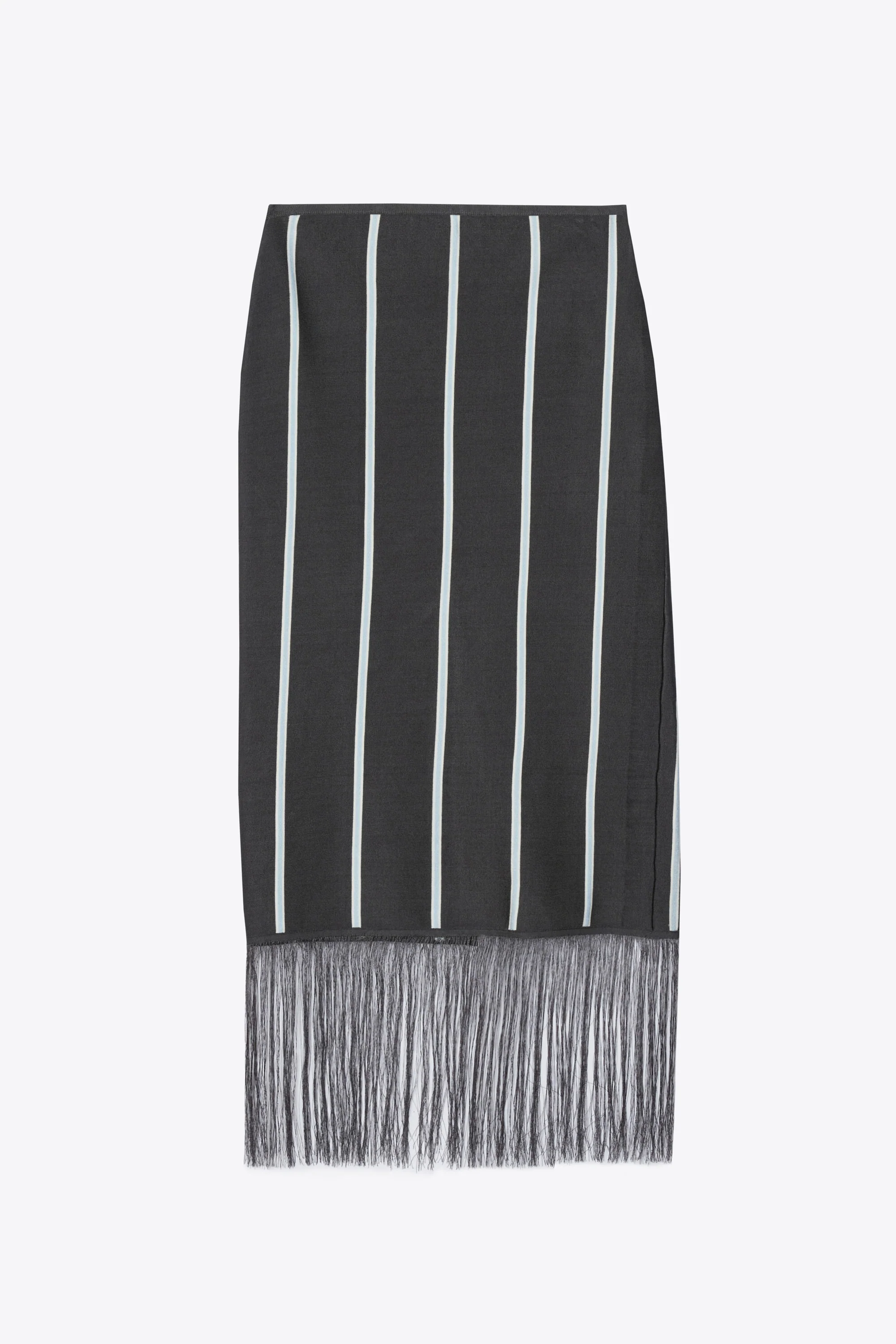 Stripe Midi Skirt with Fringe - Image 6