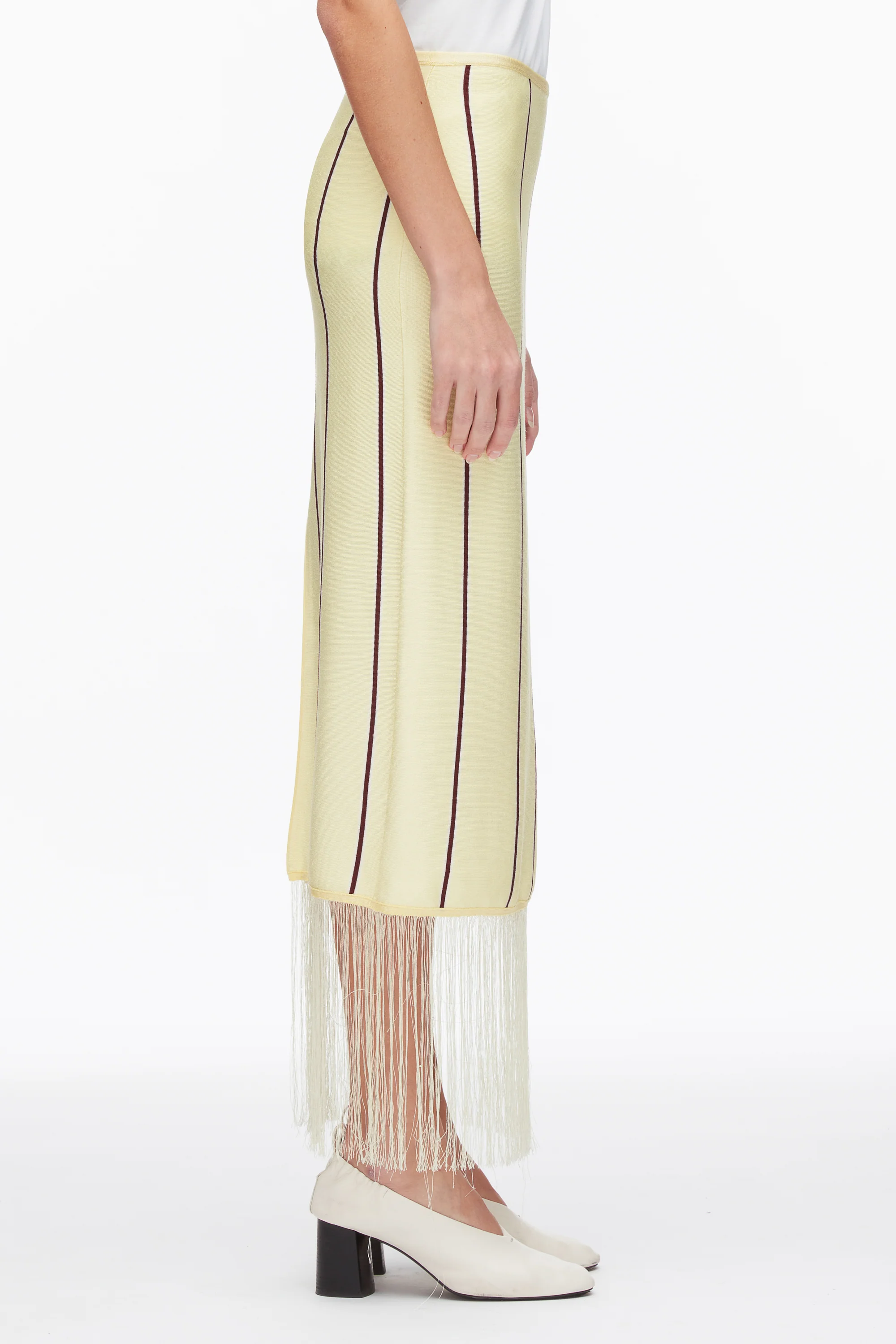 Stripe Midi Skirt with Fringe - Image 10