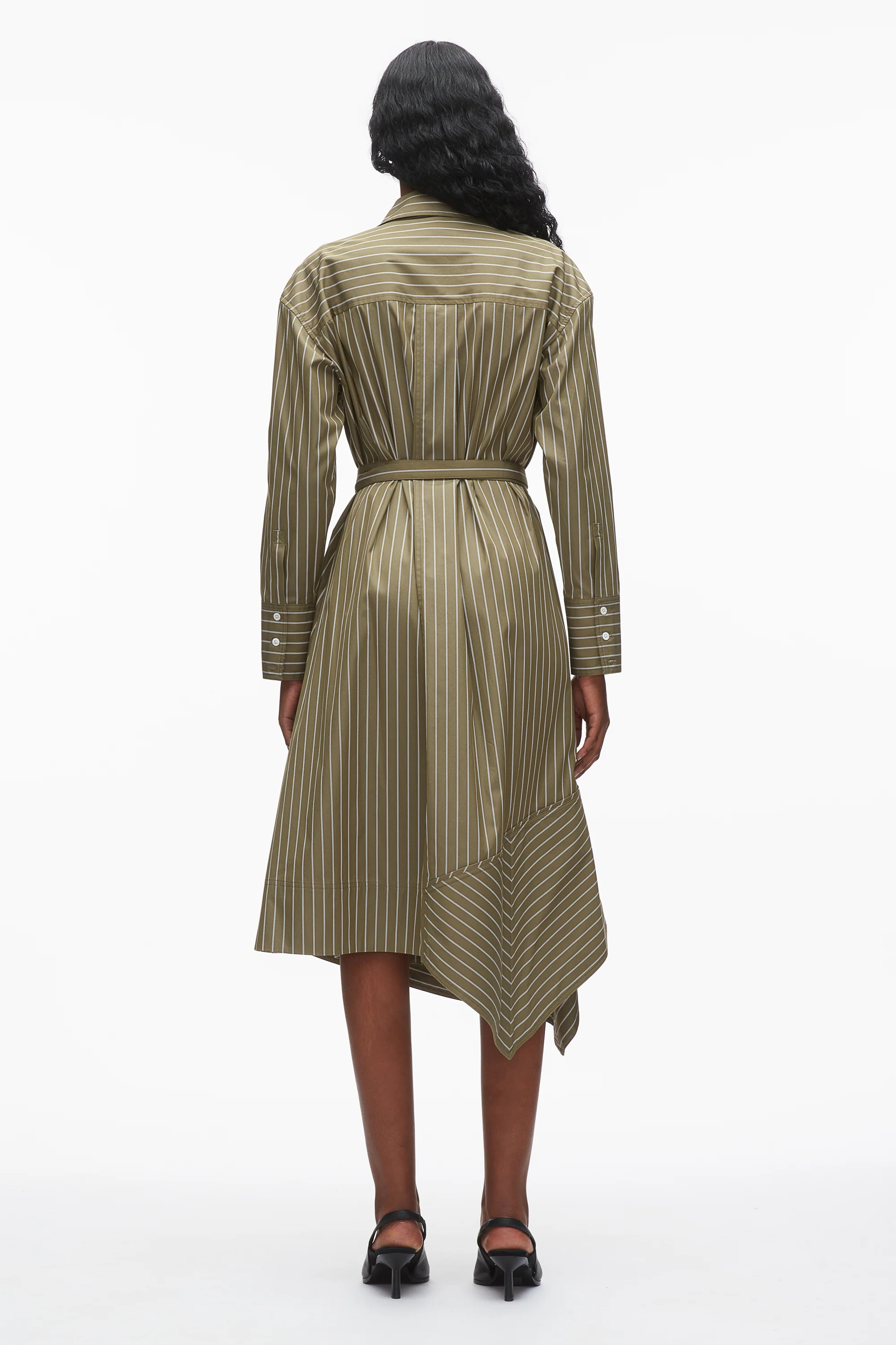 Stripe Poplin Wrap Shirt Dress - Image 10