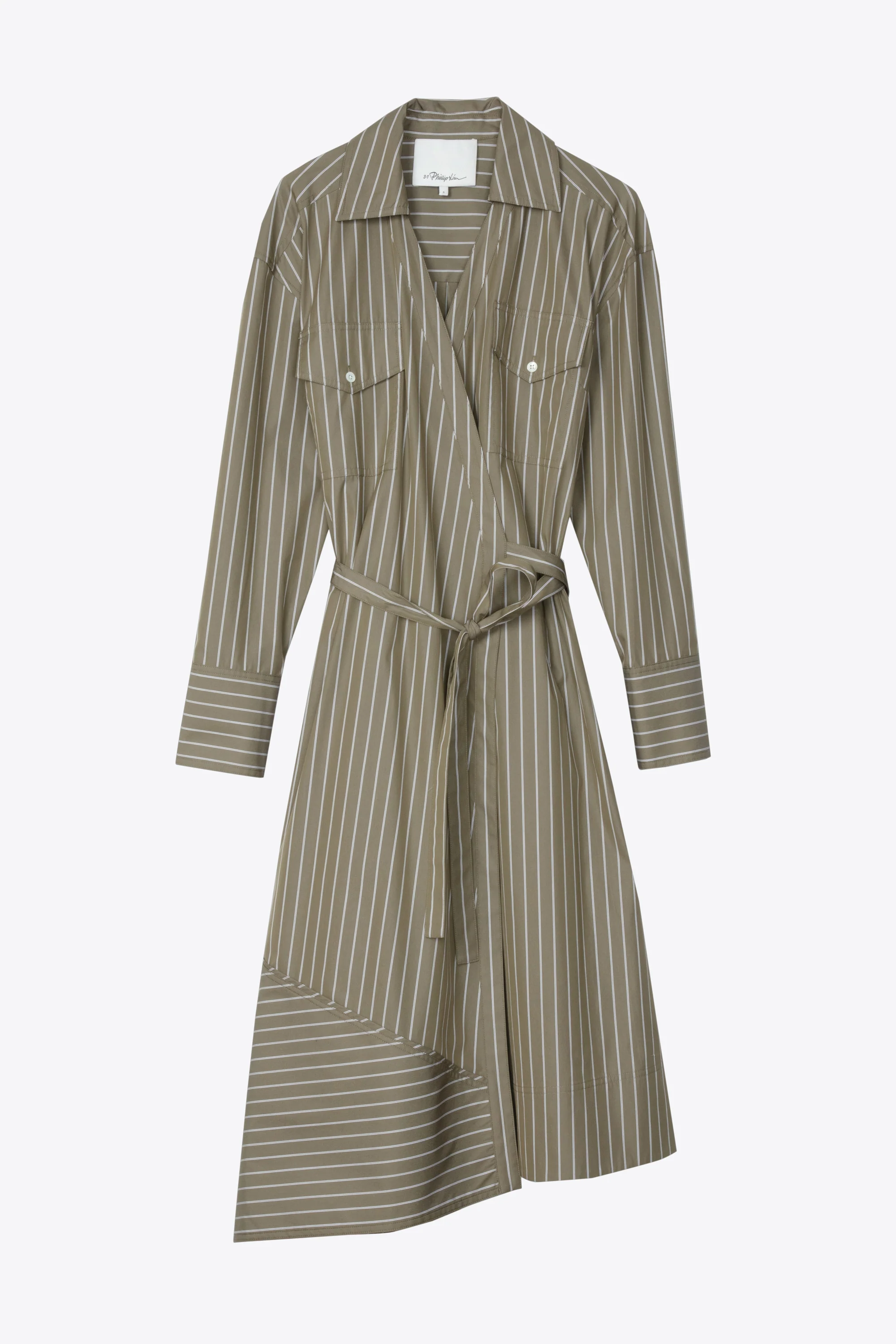 Stripe Poplin Wrap Shirt Dress - Image 12