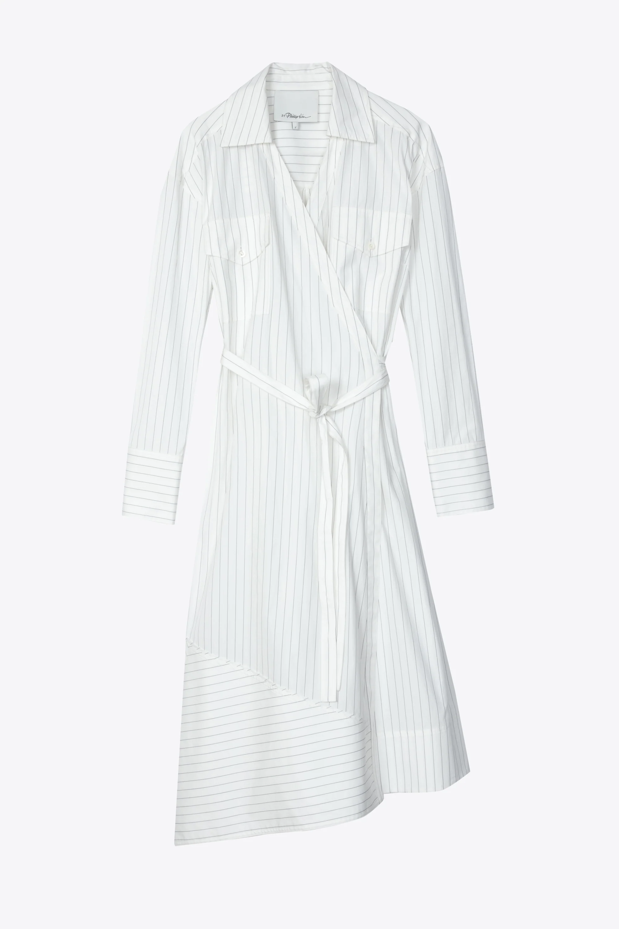 Stripe Poplin Wrap Shirt Dress - Image 13