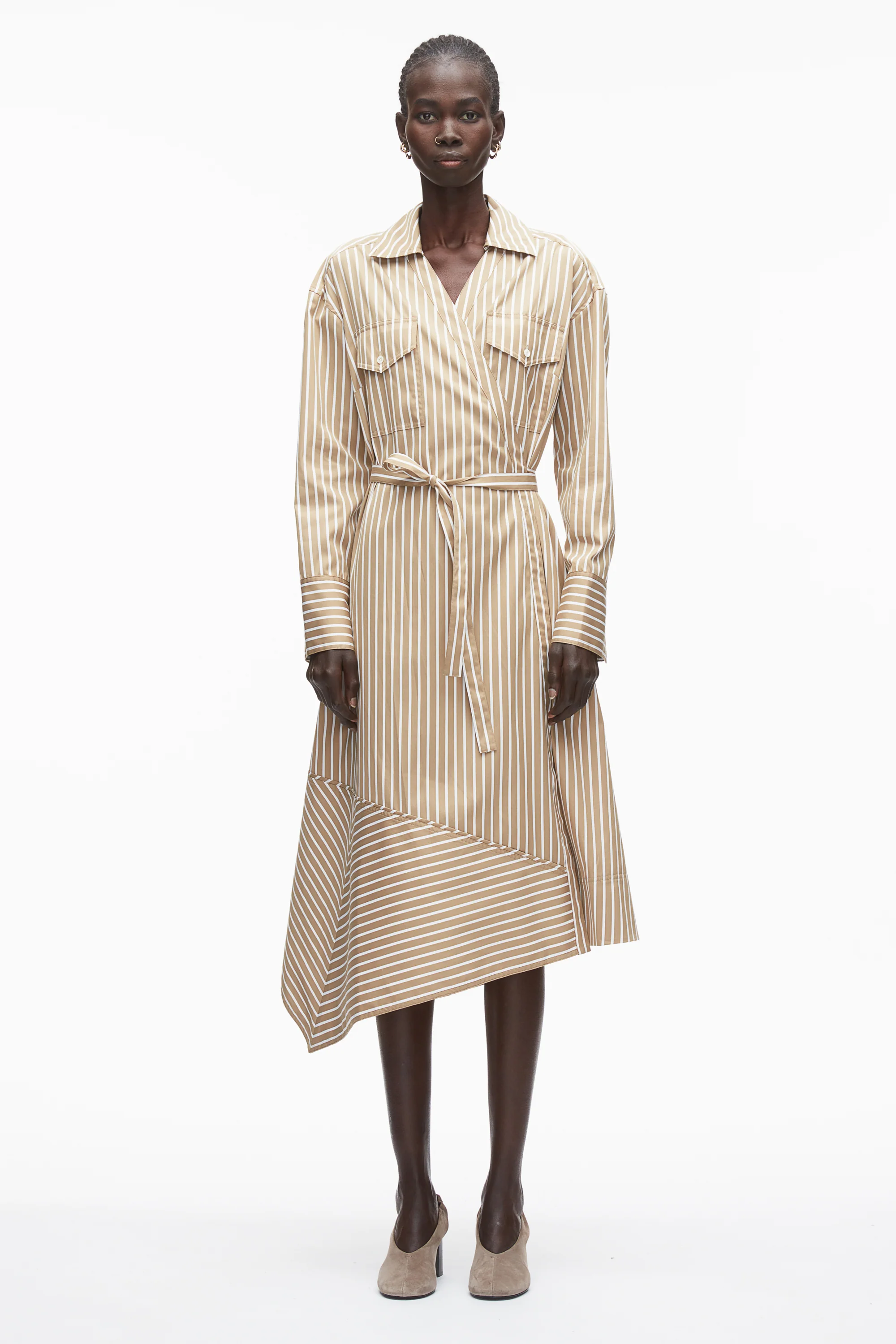 Stripe Poplin Wrap Shirt Dress - Image 2