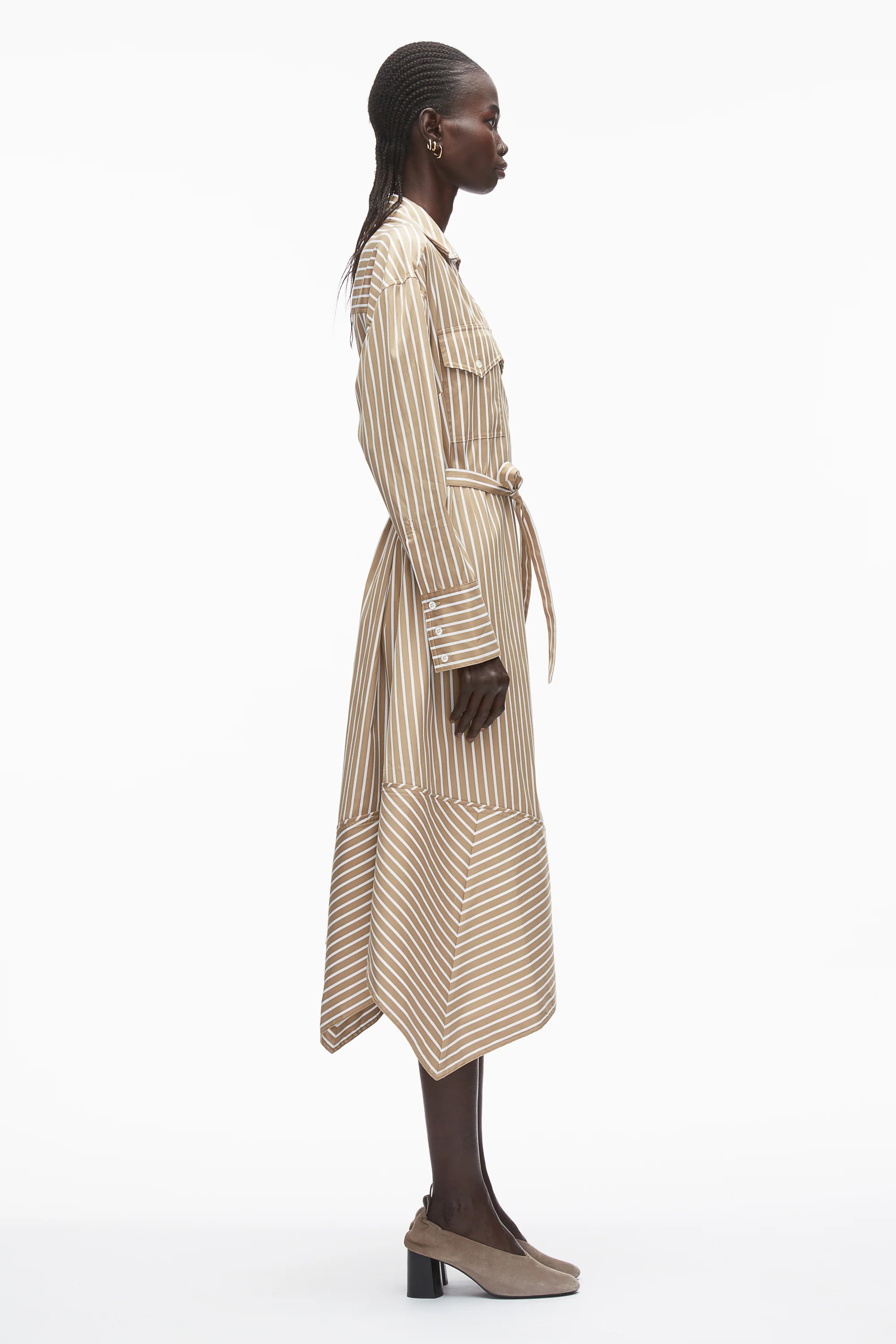 Stripe Poplin Wrap Shirt Dress - Image 3