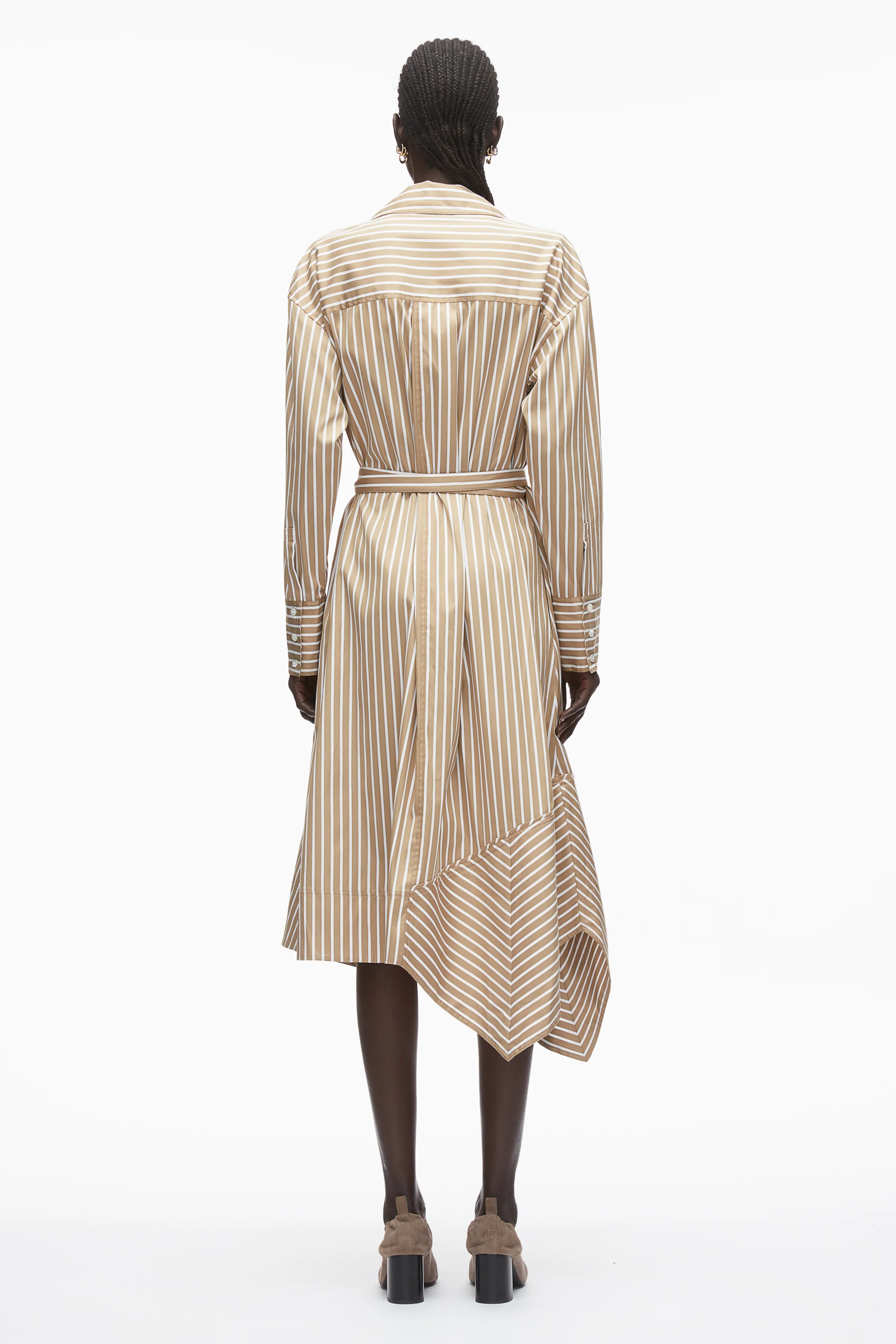 Stripe Poplin Wrap Shirt Dress - Image 4